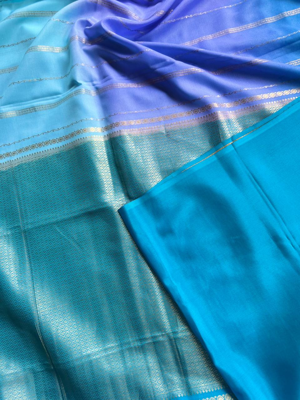 Rankart-106 borderless pure mysore crepe silk saree