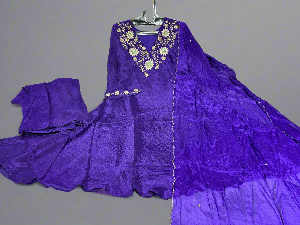 Purple  Designer Handwork kurtha