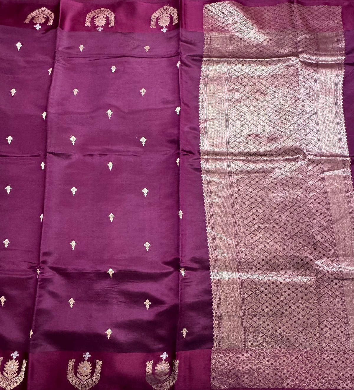 Wine benarasi lightweight silk 111 saree