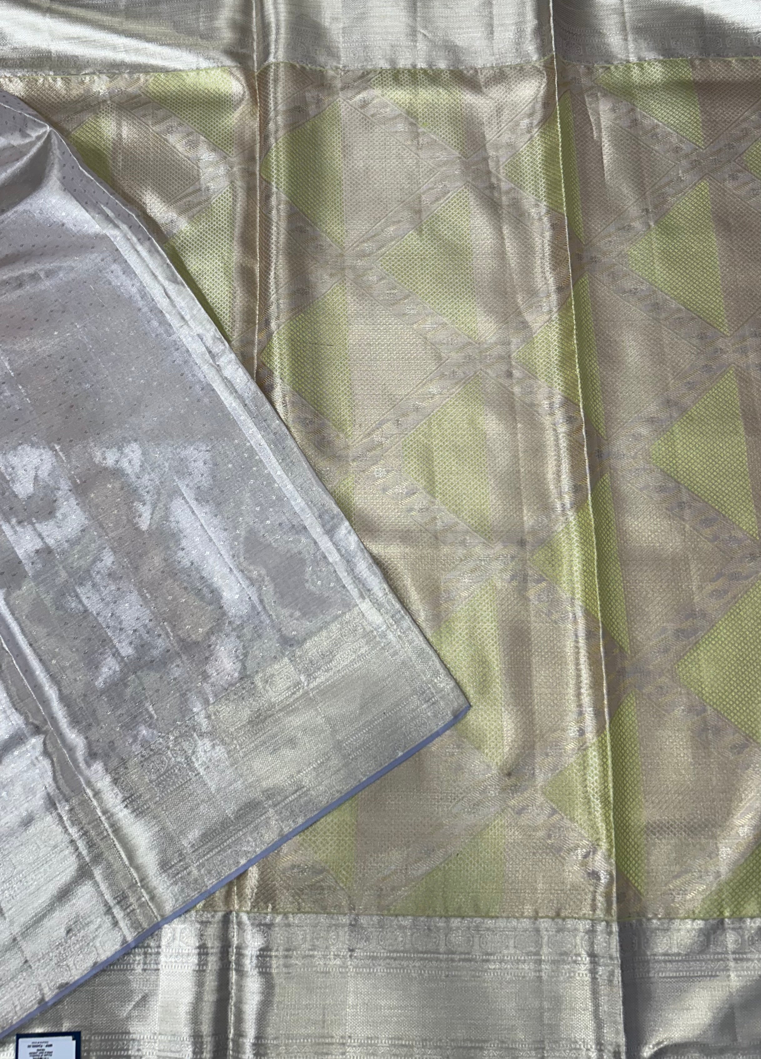 Silver shade brocade pure kanchipuram silk saree