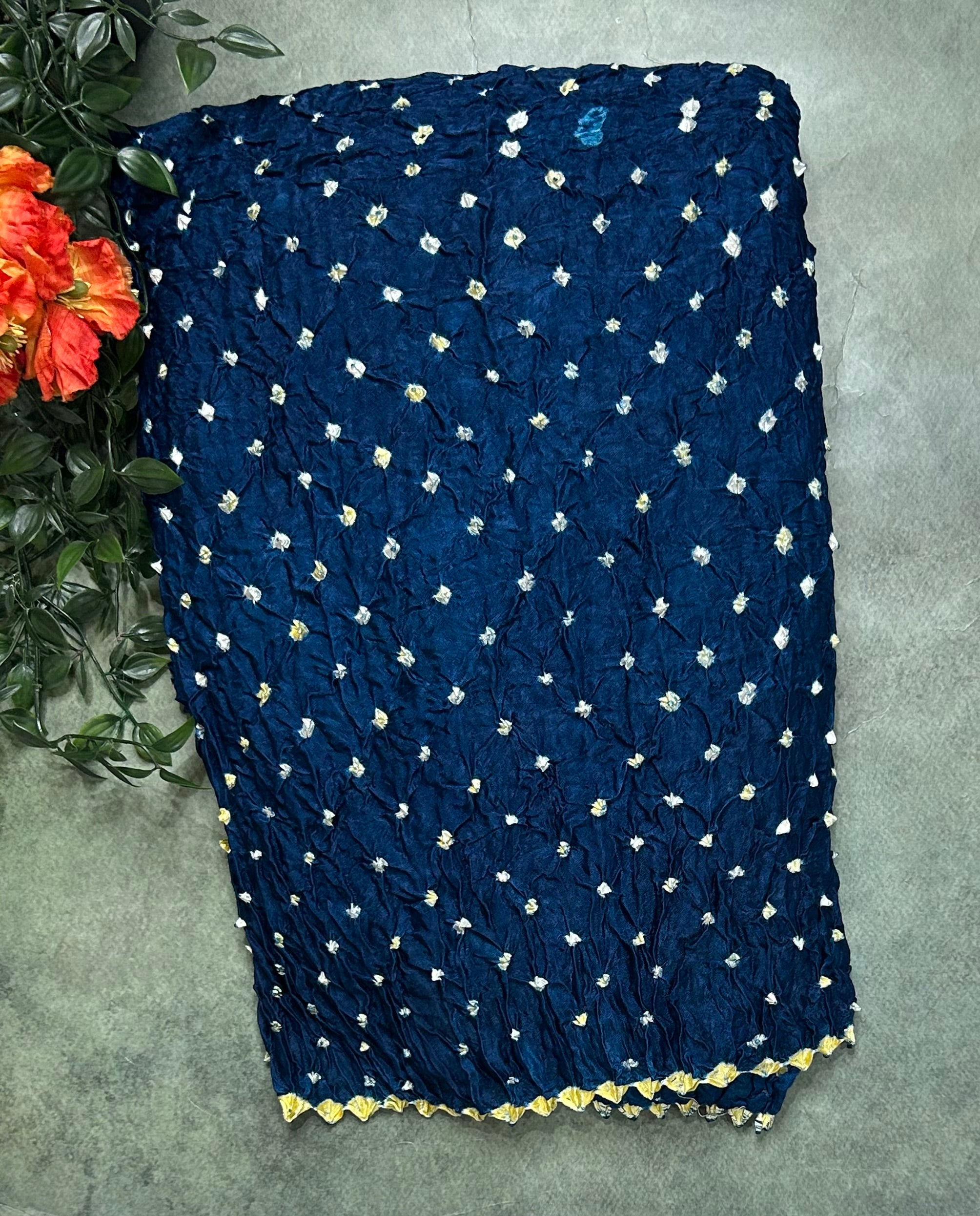 Peacock blue Bandhini 104 saree