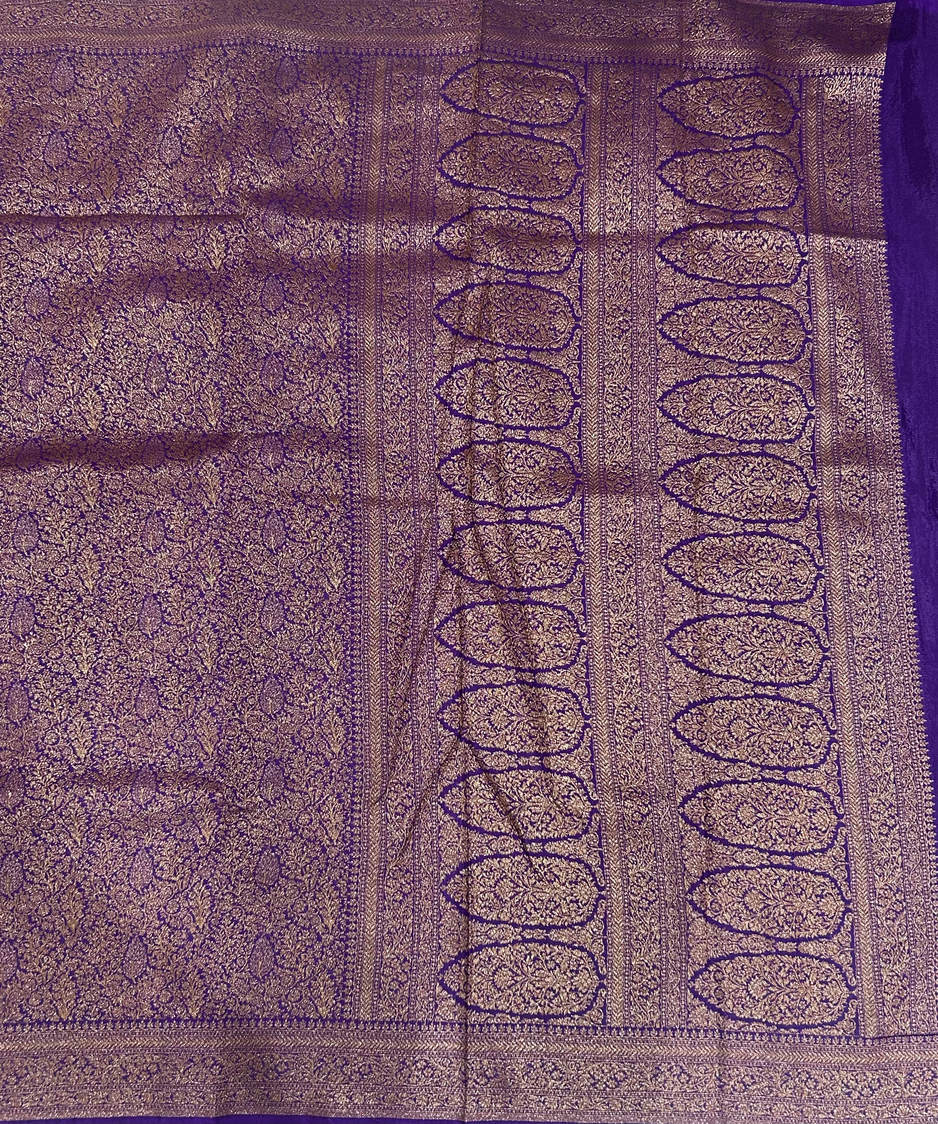 Purple brocade semi Benarasi saree(Rashmika Mandanna Brocade saree)
