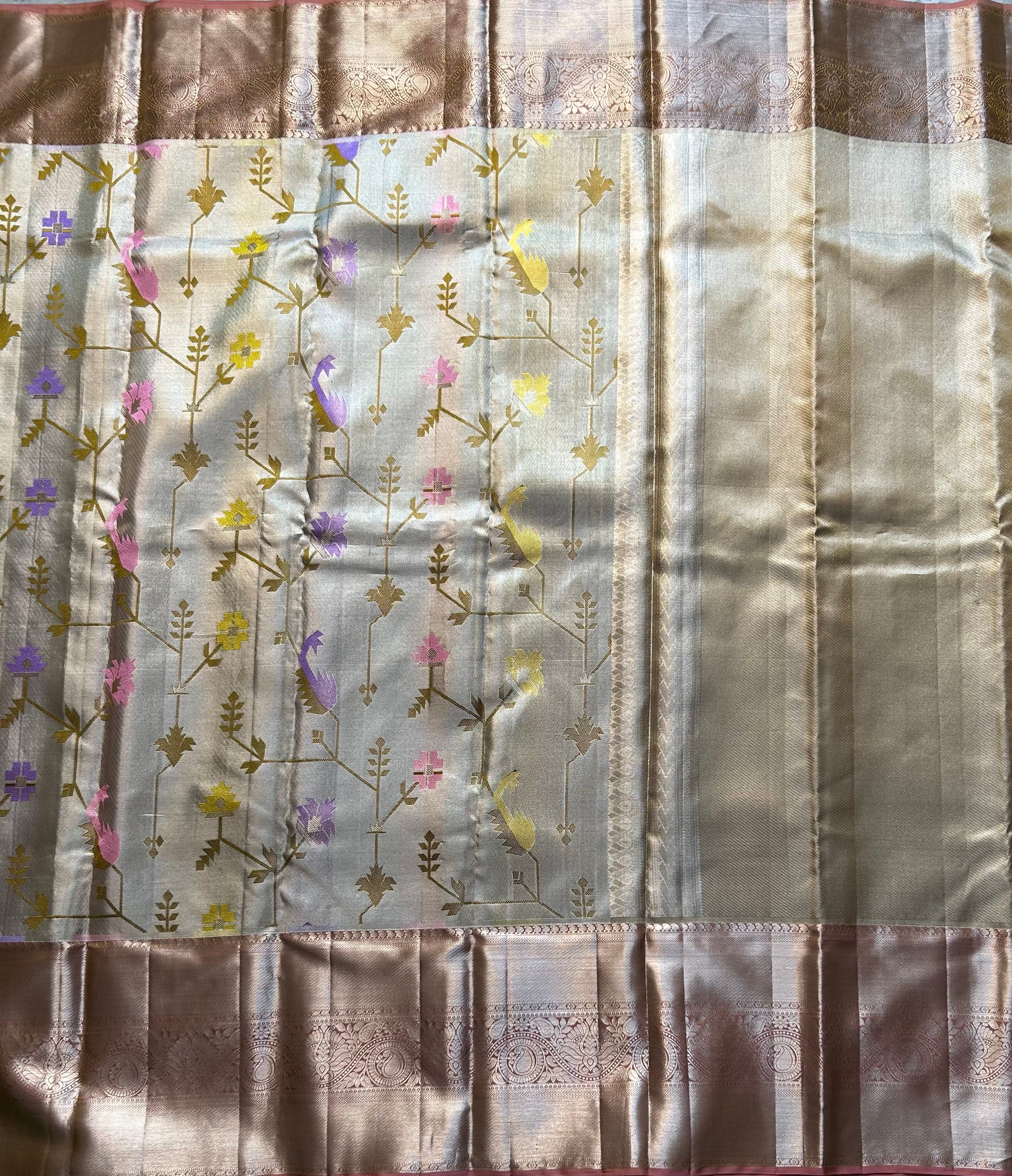 Silver brocade pure Kanchipuram silk-103 saree