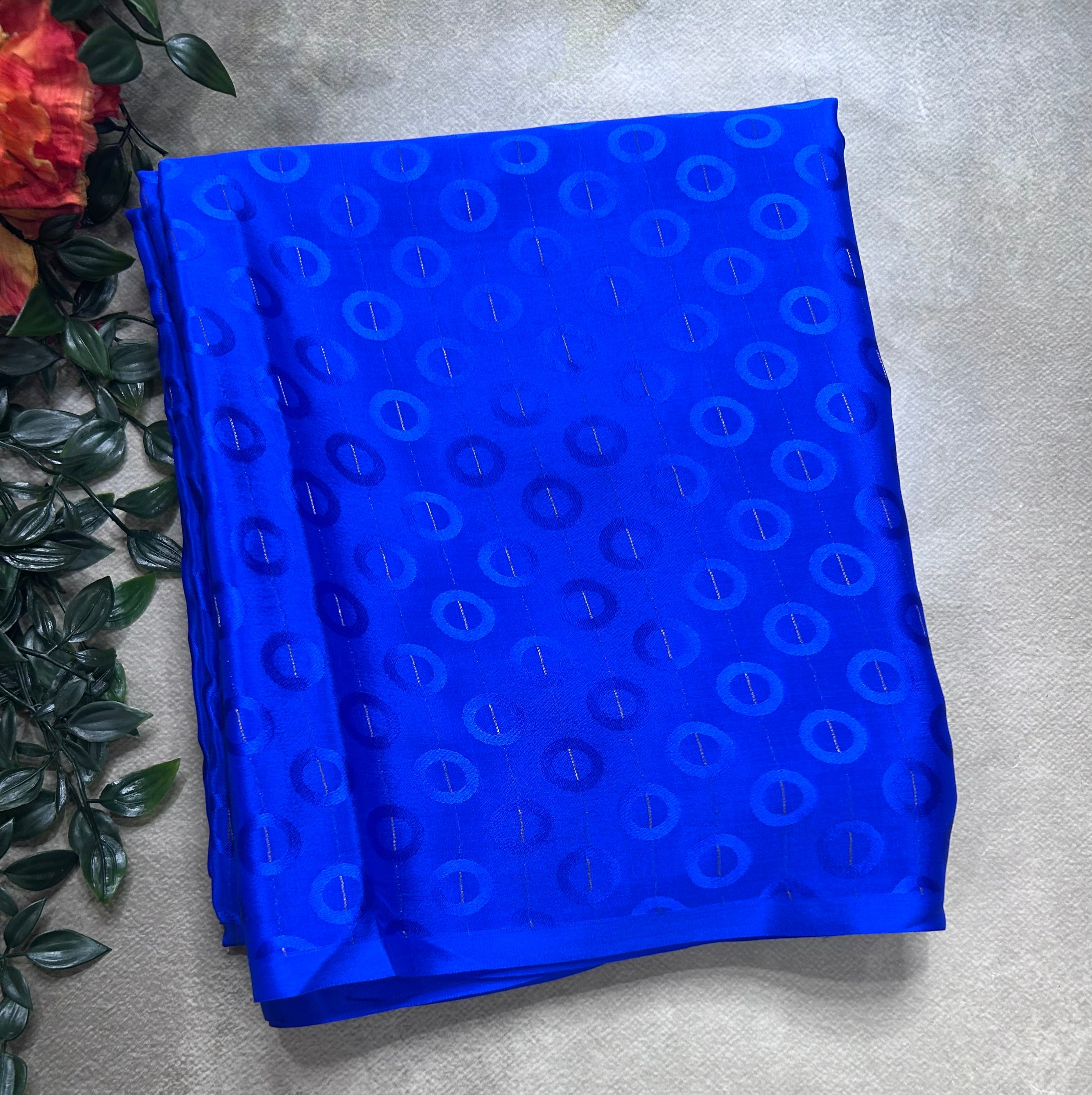 Royal blue embossed Butta pure mysore silk saree(DMS106)