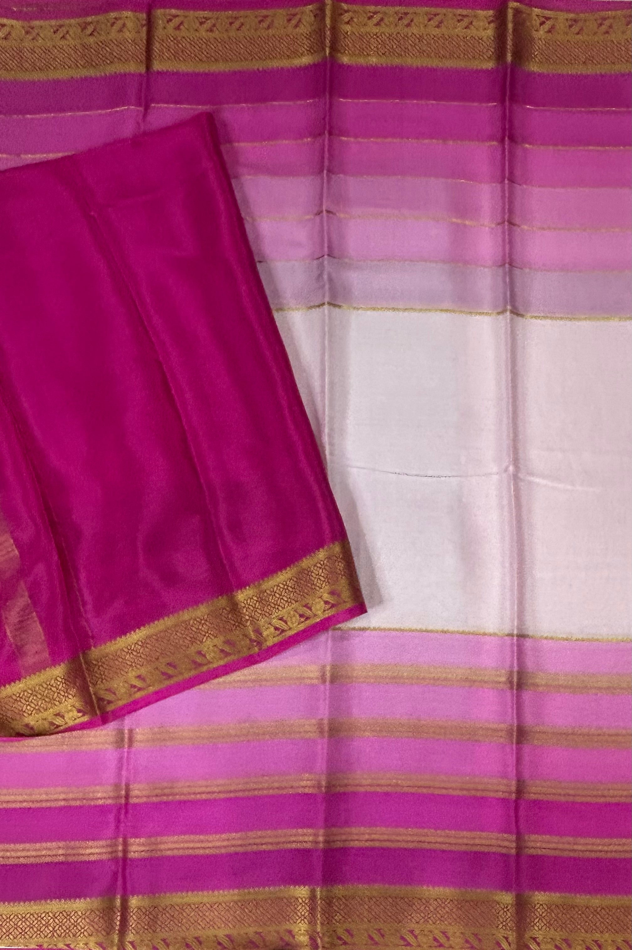 Multicolour stripes pure Mysore silk 102 saree