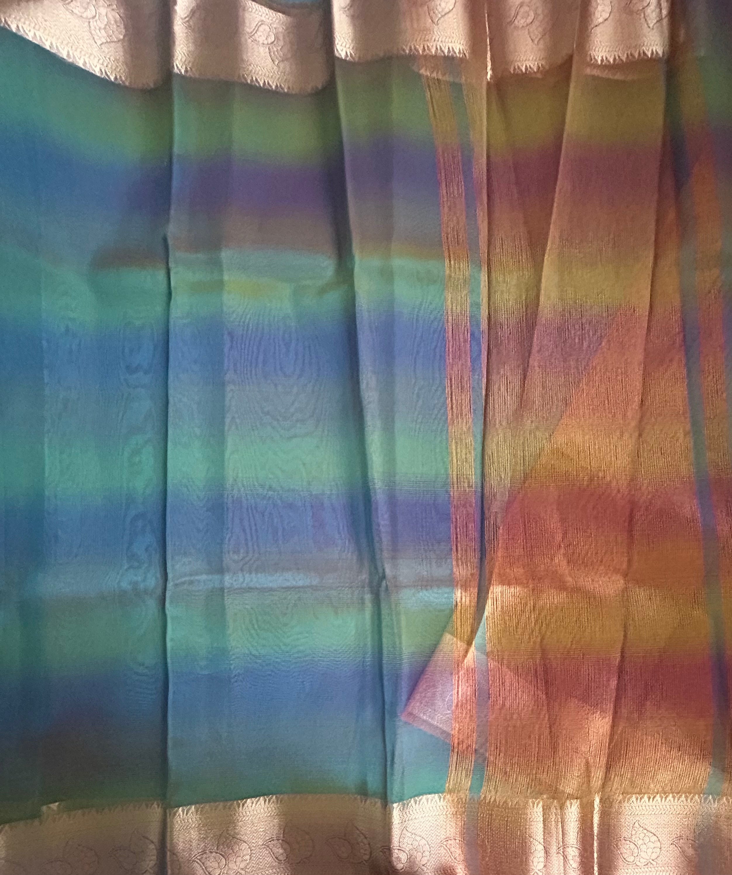 Rankart small border semi tissue saree