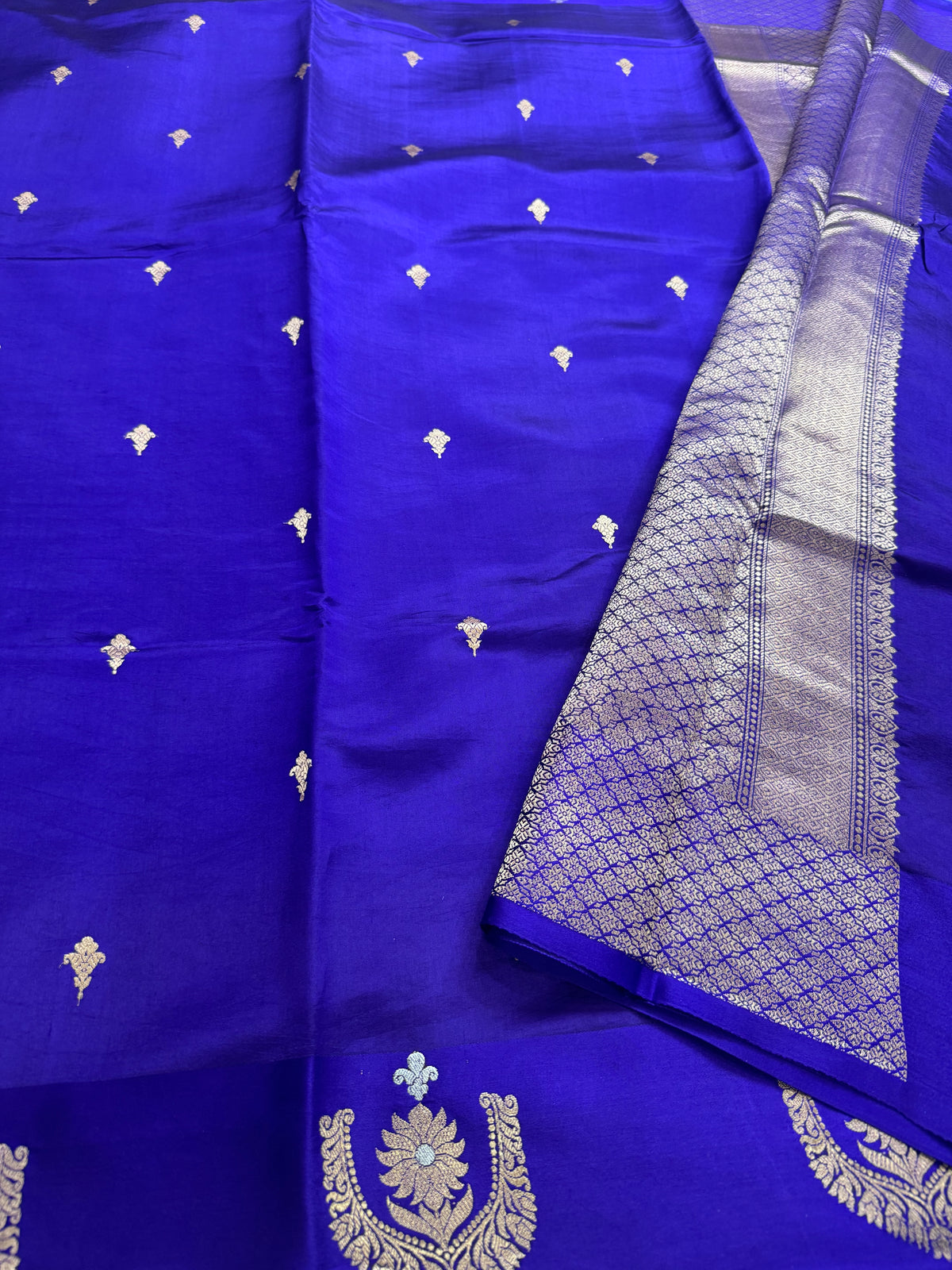 Blue benarasi lightweight silk 111 saree