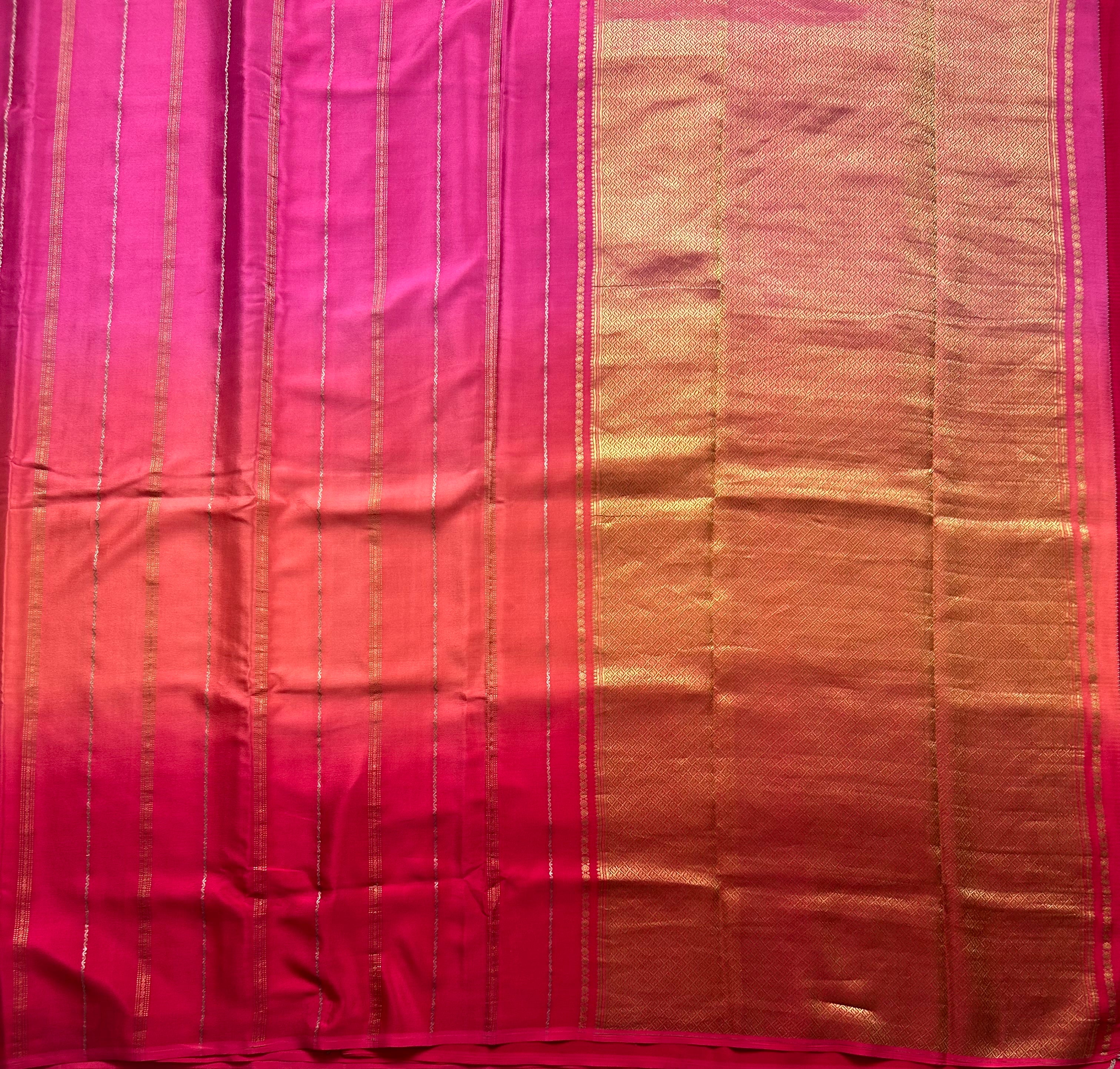 Rankart-103 borderless pure mysore crepe silk saree