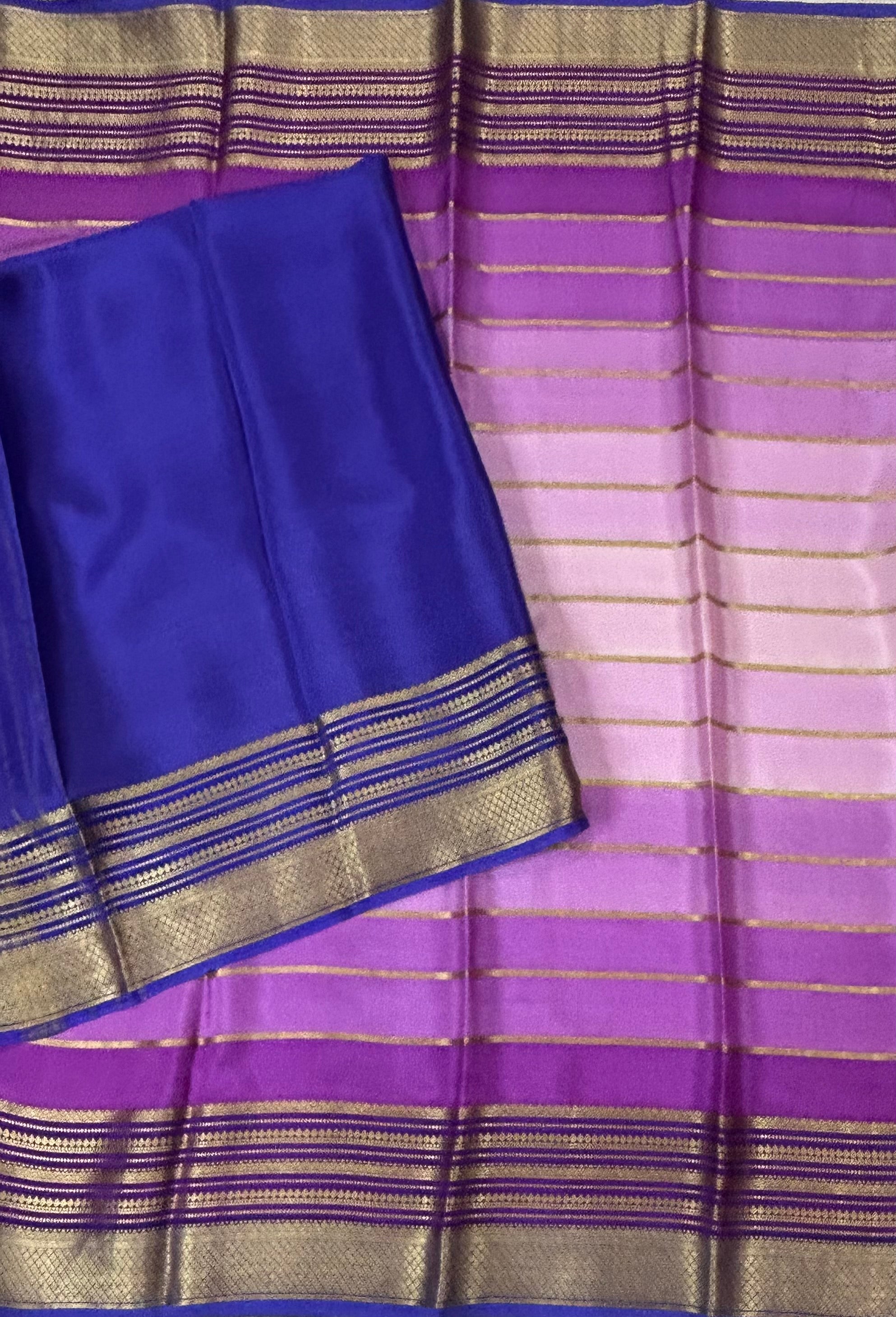 Multicolour stripes pure Mysore silk 102 saree