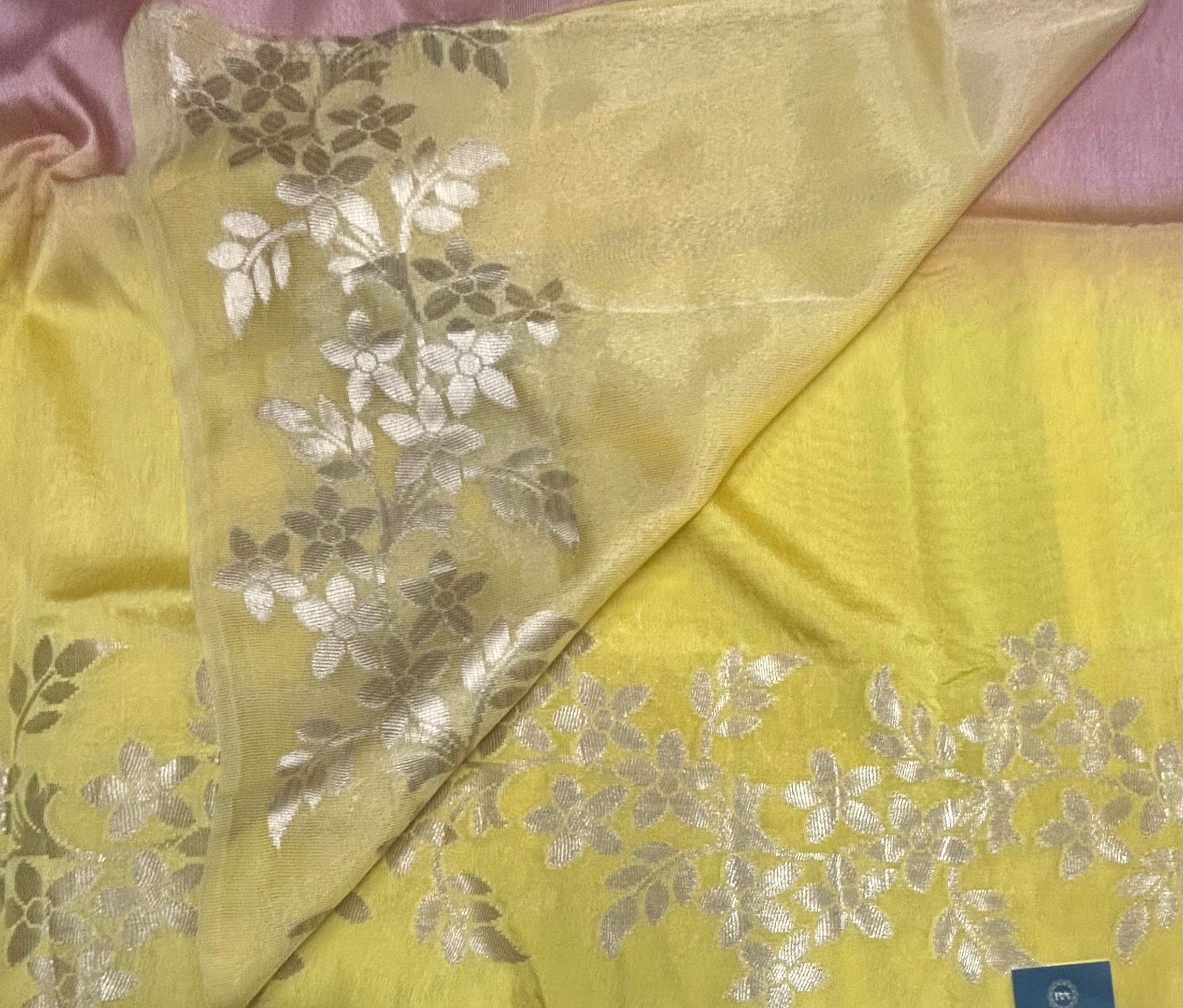 Rankart floral border semi Tussar saree
