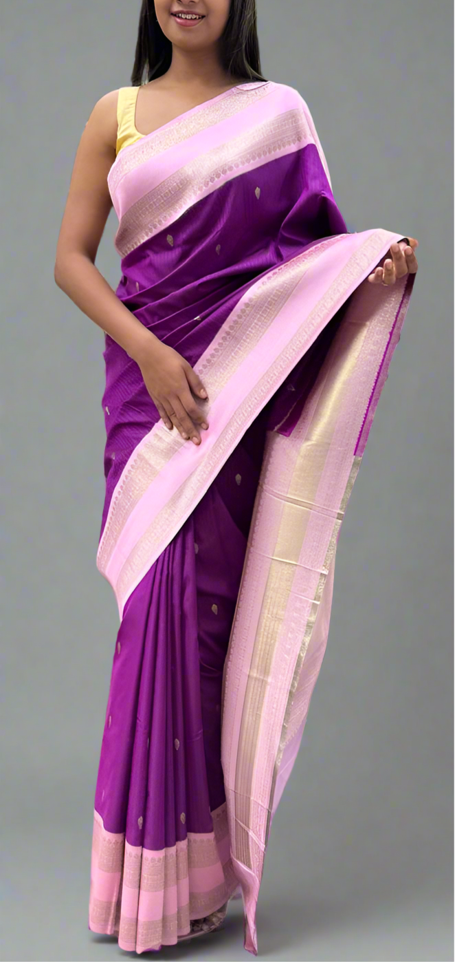 Purple semi soft silk 05 saree