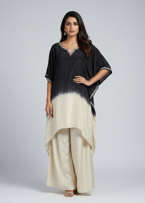 "Kafthan " Black And Cream Kafthan handwork party ware Kurtha