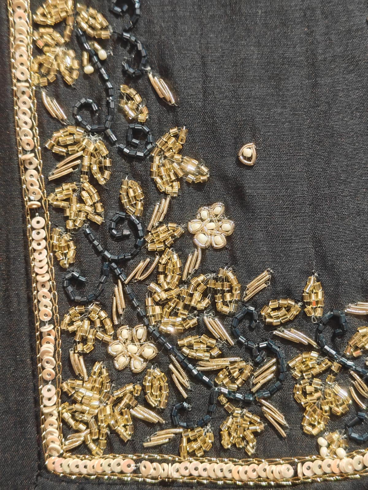 Black Mul Chanderi Hand Embroidery Anarkali Kurtha 228