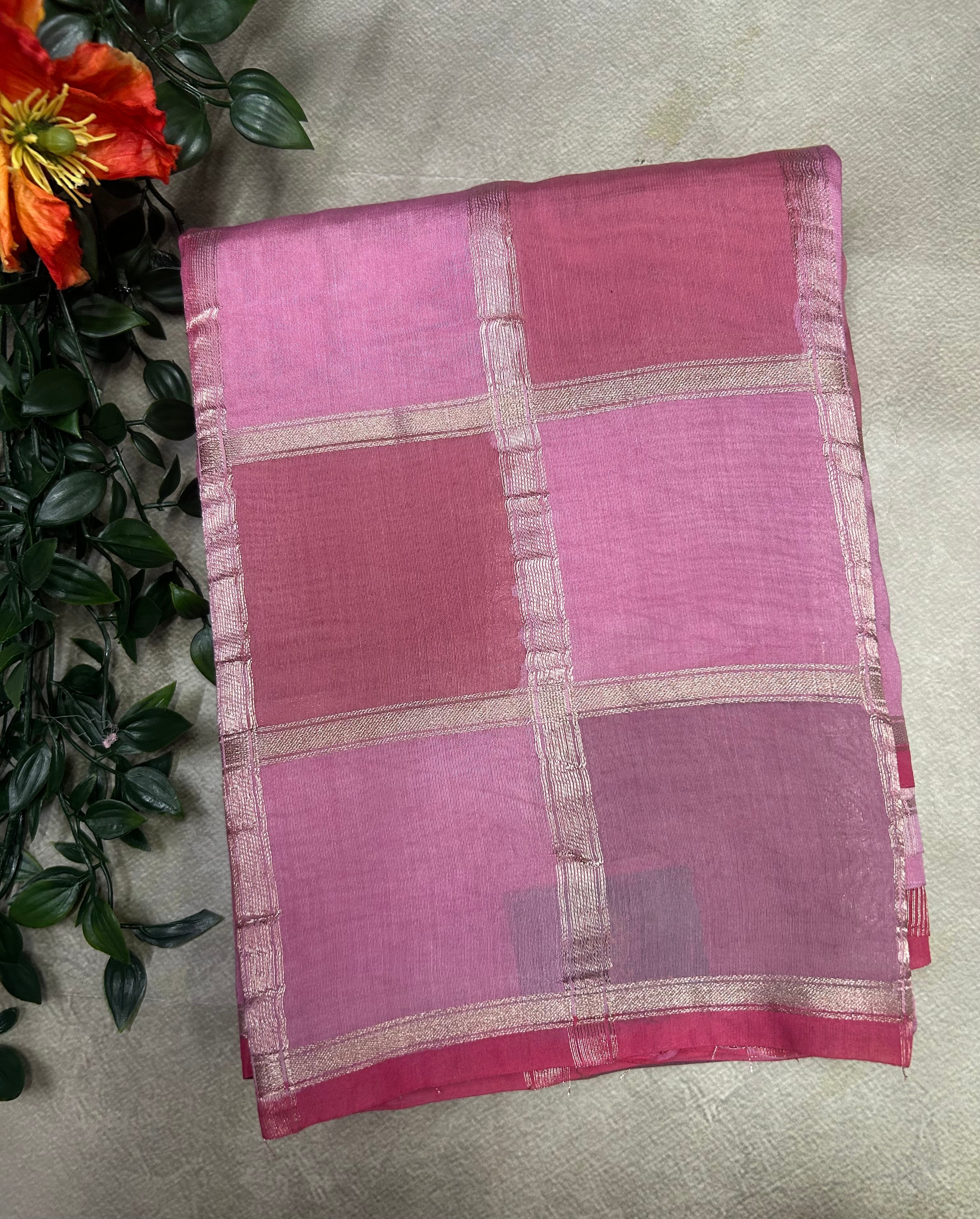 Rankart soft tussar crepe checks 105 saree