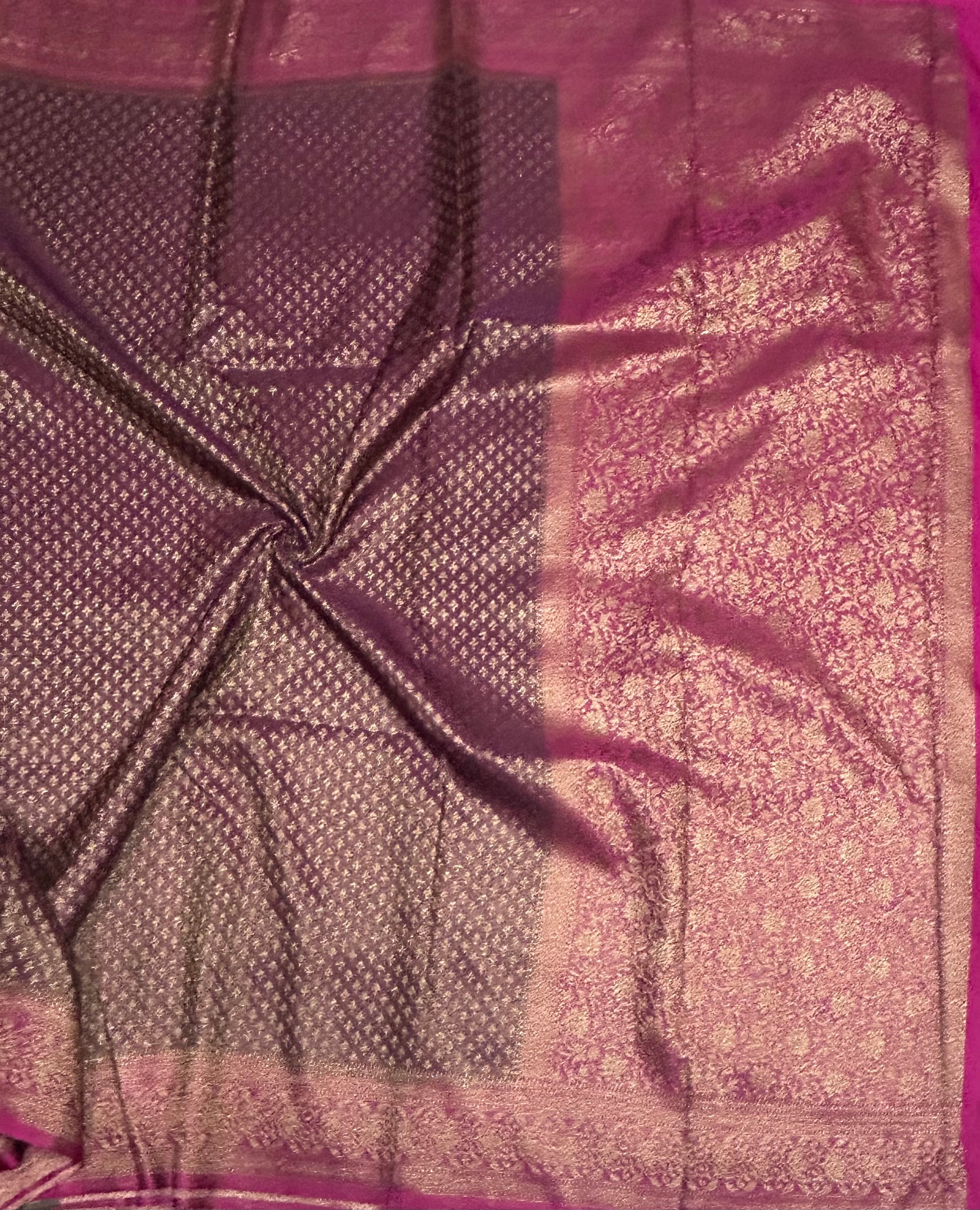 Wine brocade dupion benarasi-105 saree