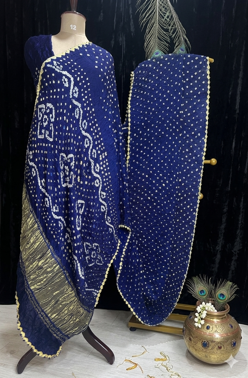 Blue Bandhini 104 saree