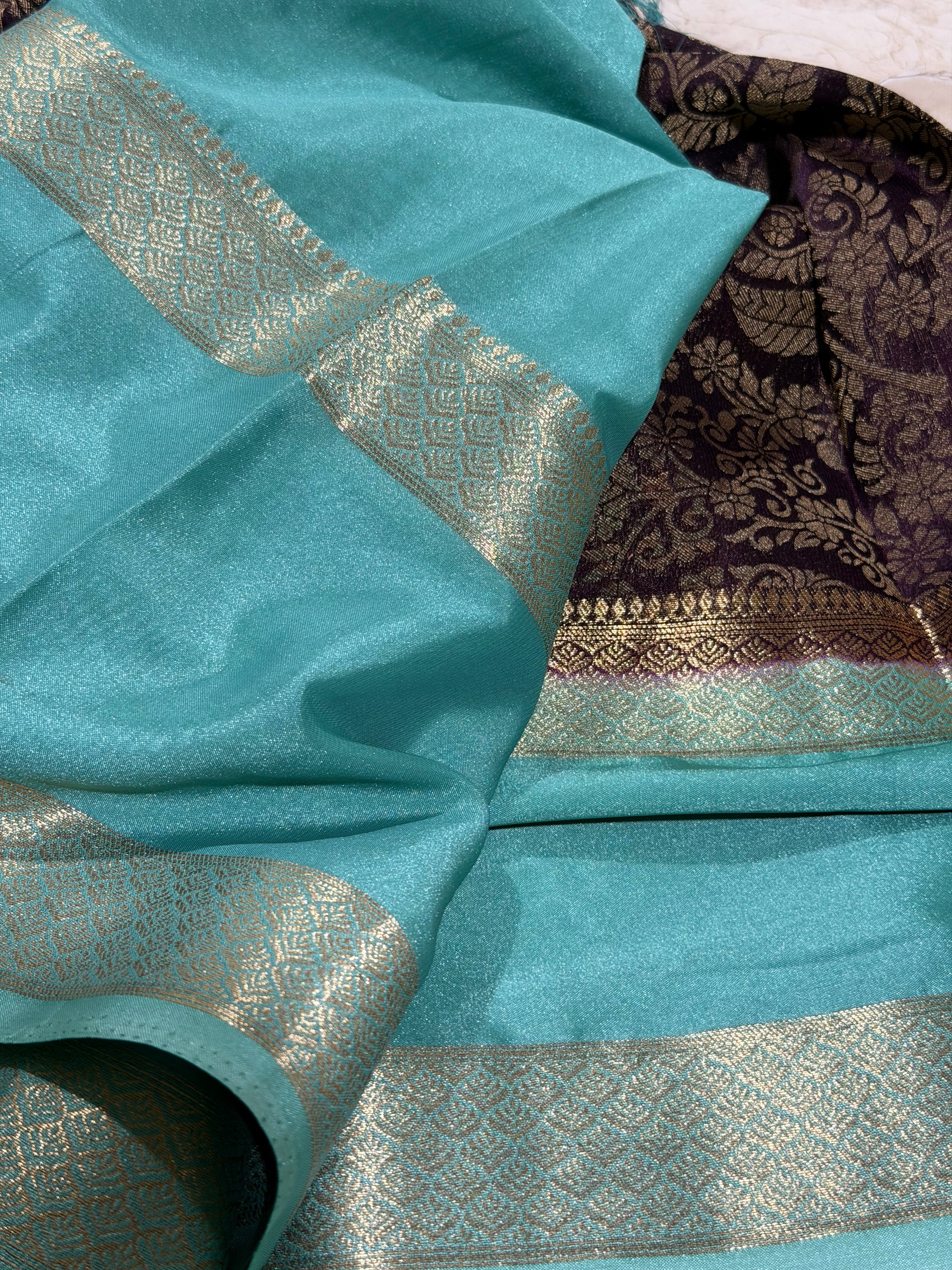 Brown Brocade Semi Mysore Silk Saree 108