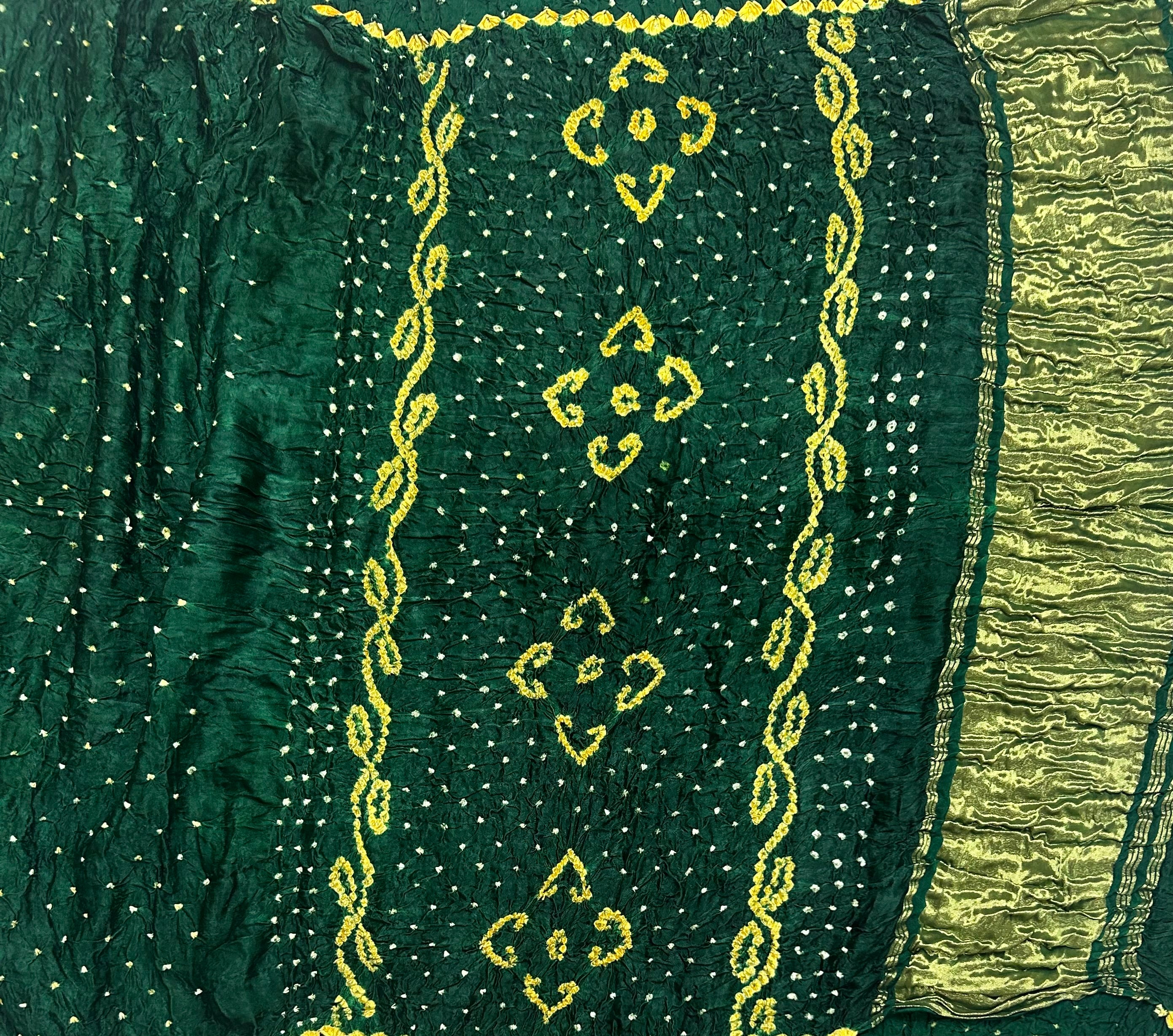 Bottle green Bandhini 104 saree