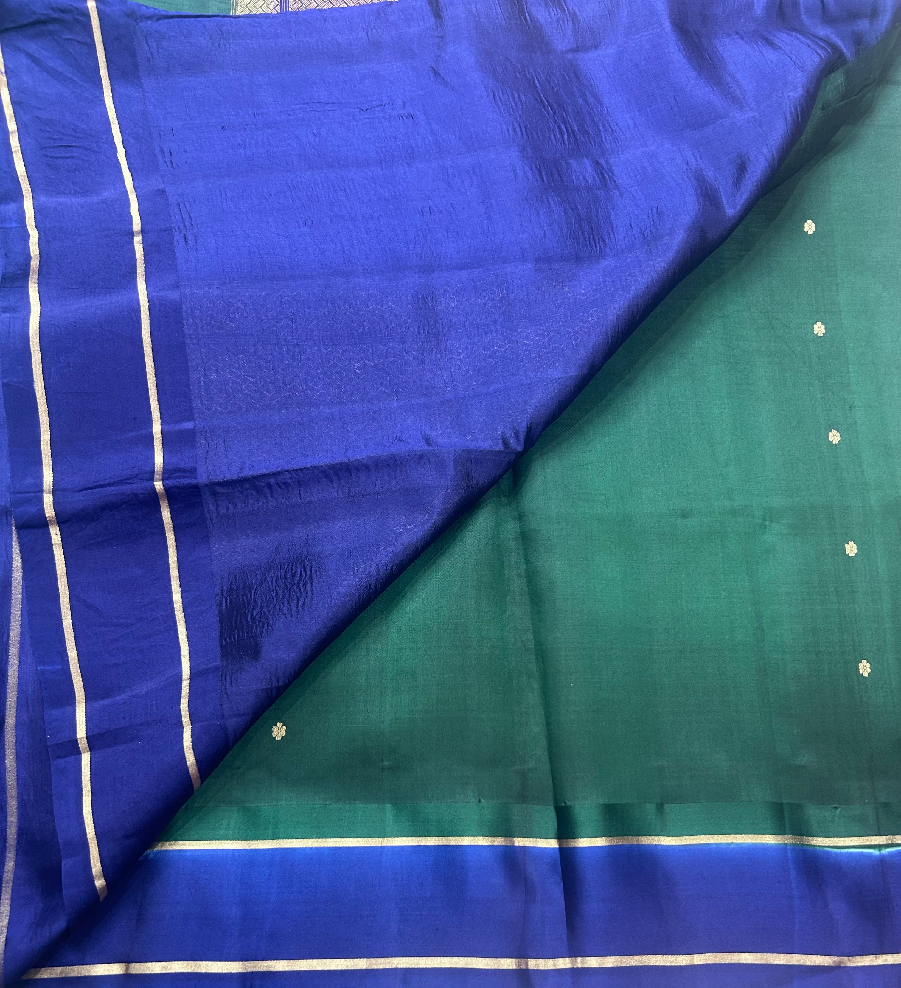 Bottle green benarasi lightweight silk 106 saree