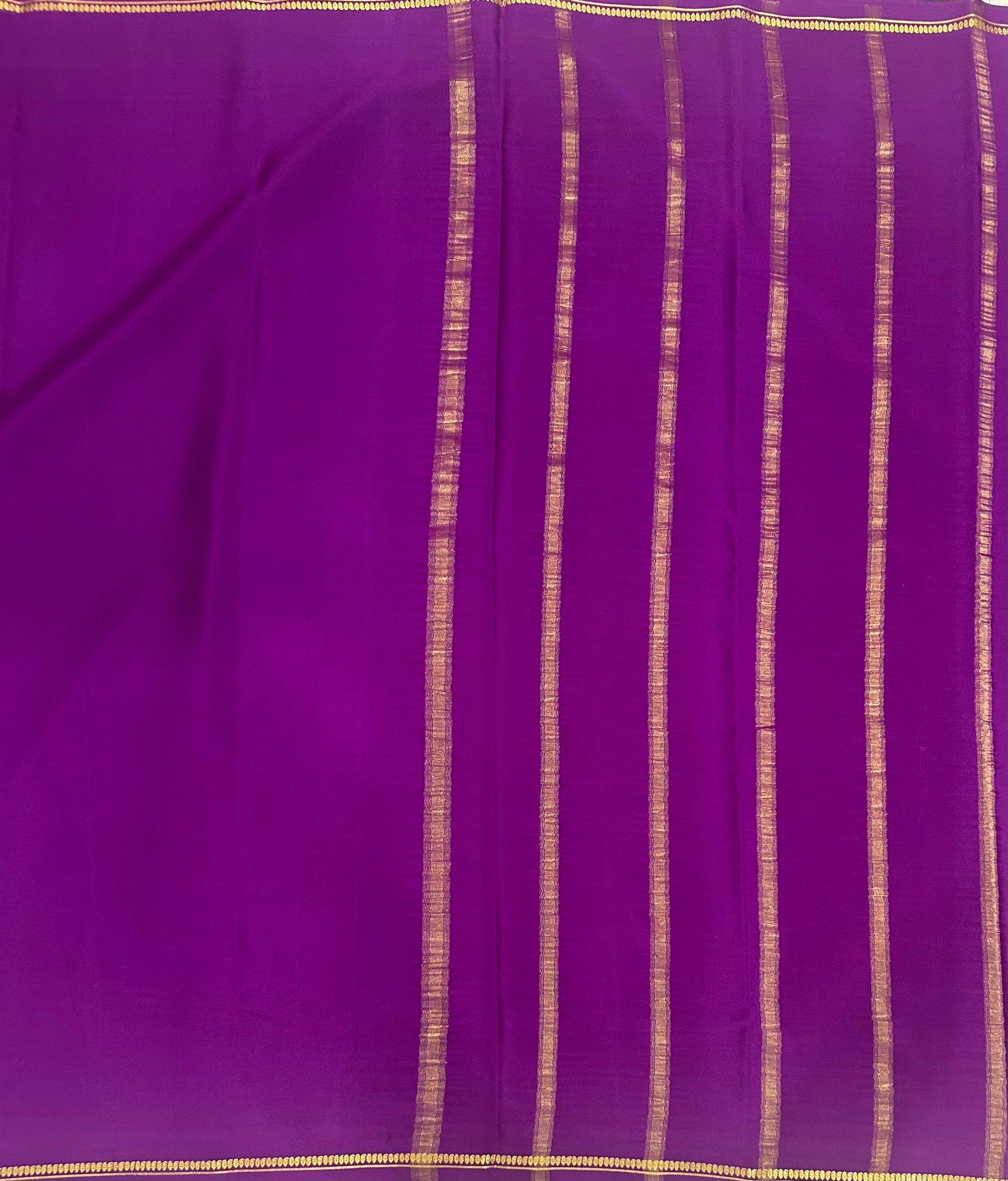 Purple half inch border pure Mysore silk 102 saree