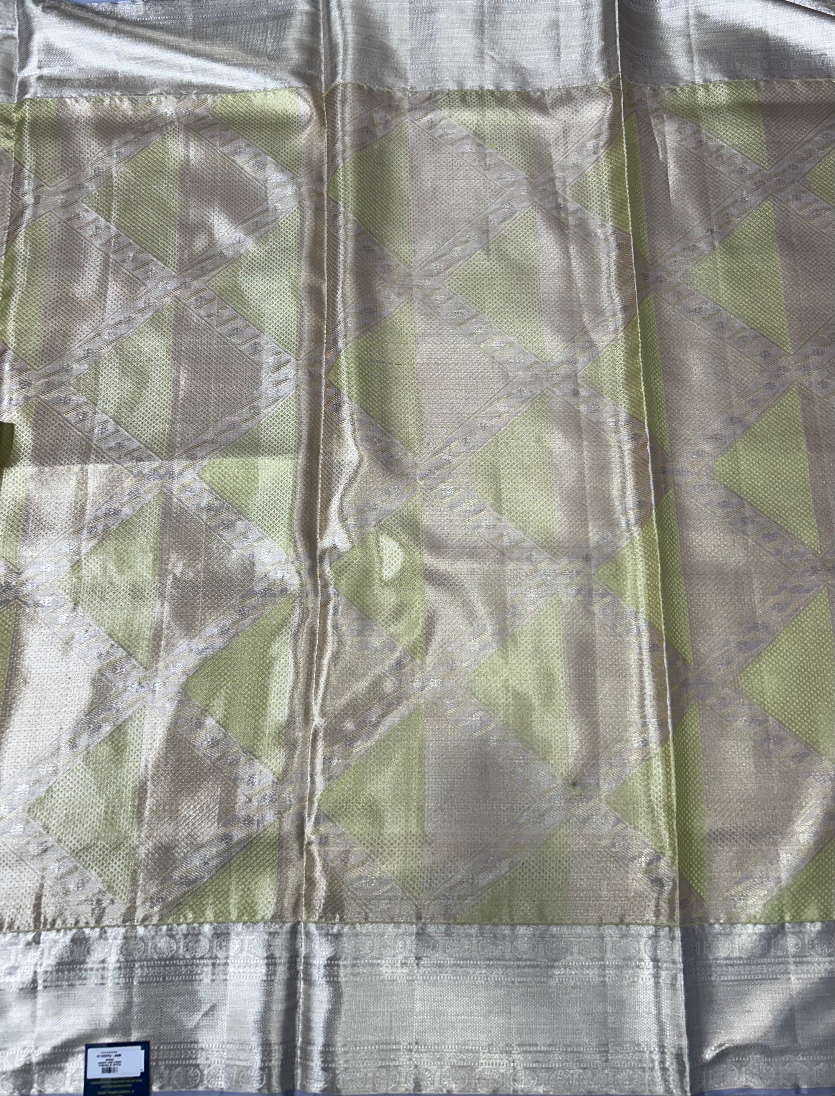Silver shade brocade pure kanchipuram silk saree