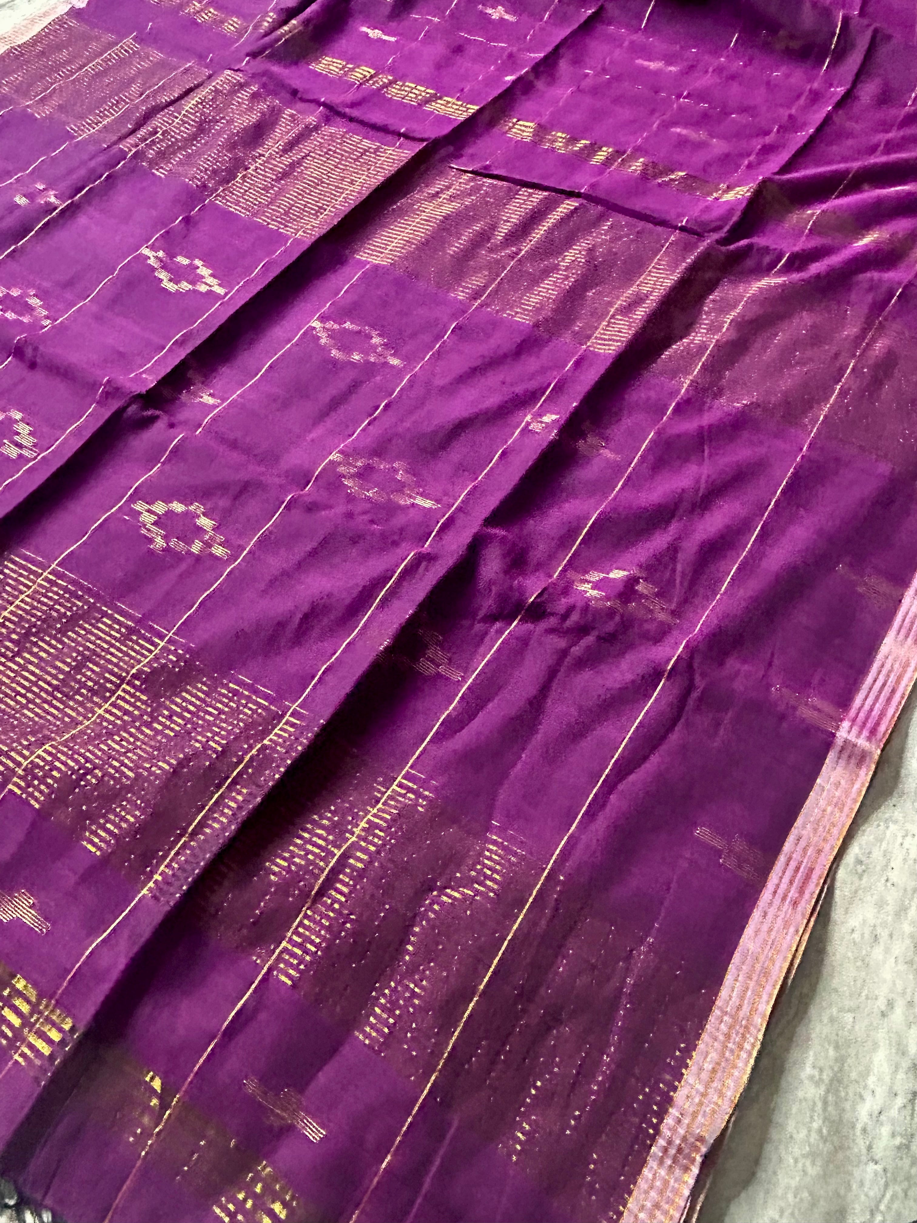 Purple pure cotton 103 jamdani saree