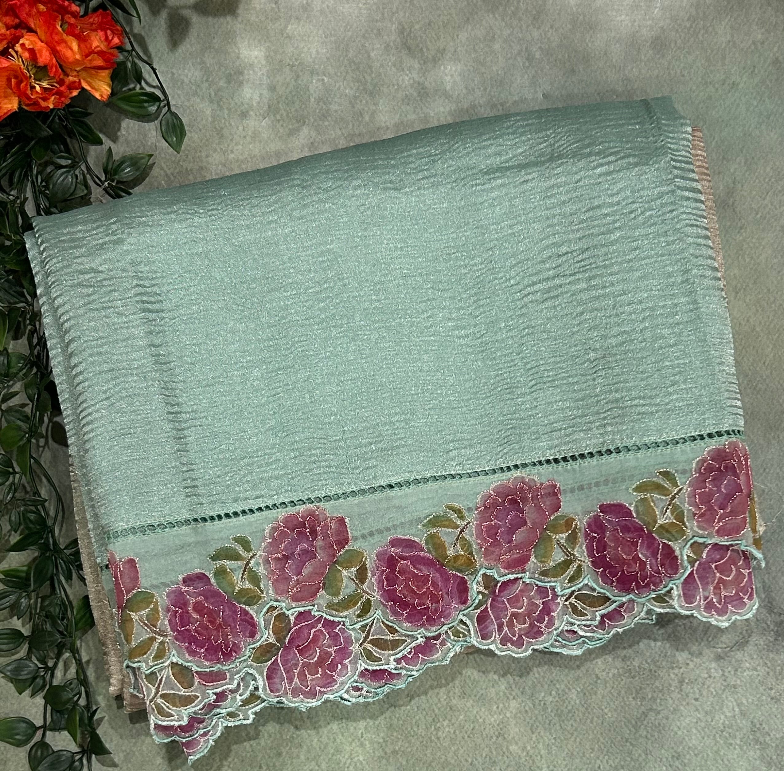 2D crush tissue 103 party wear saree