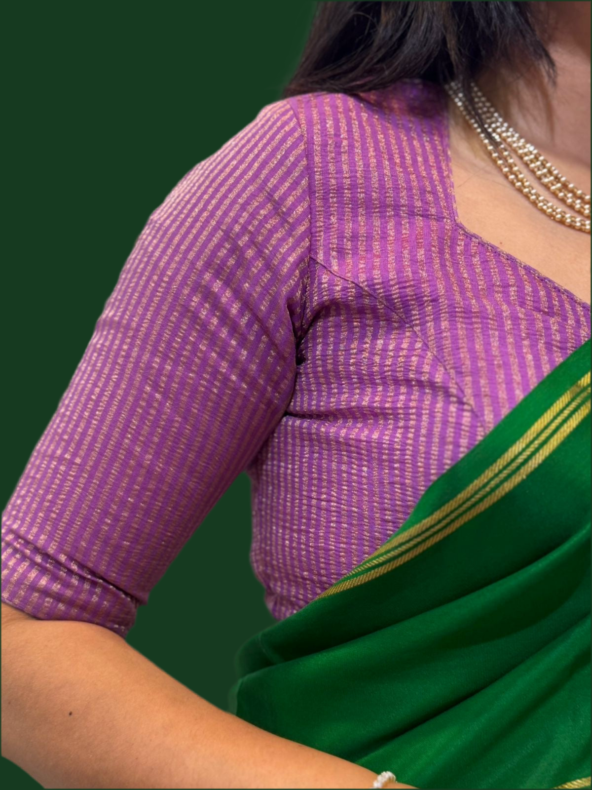 Pink stripes tissue blouse 102