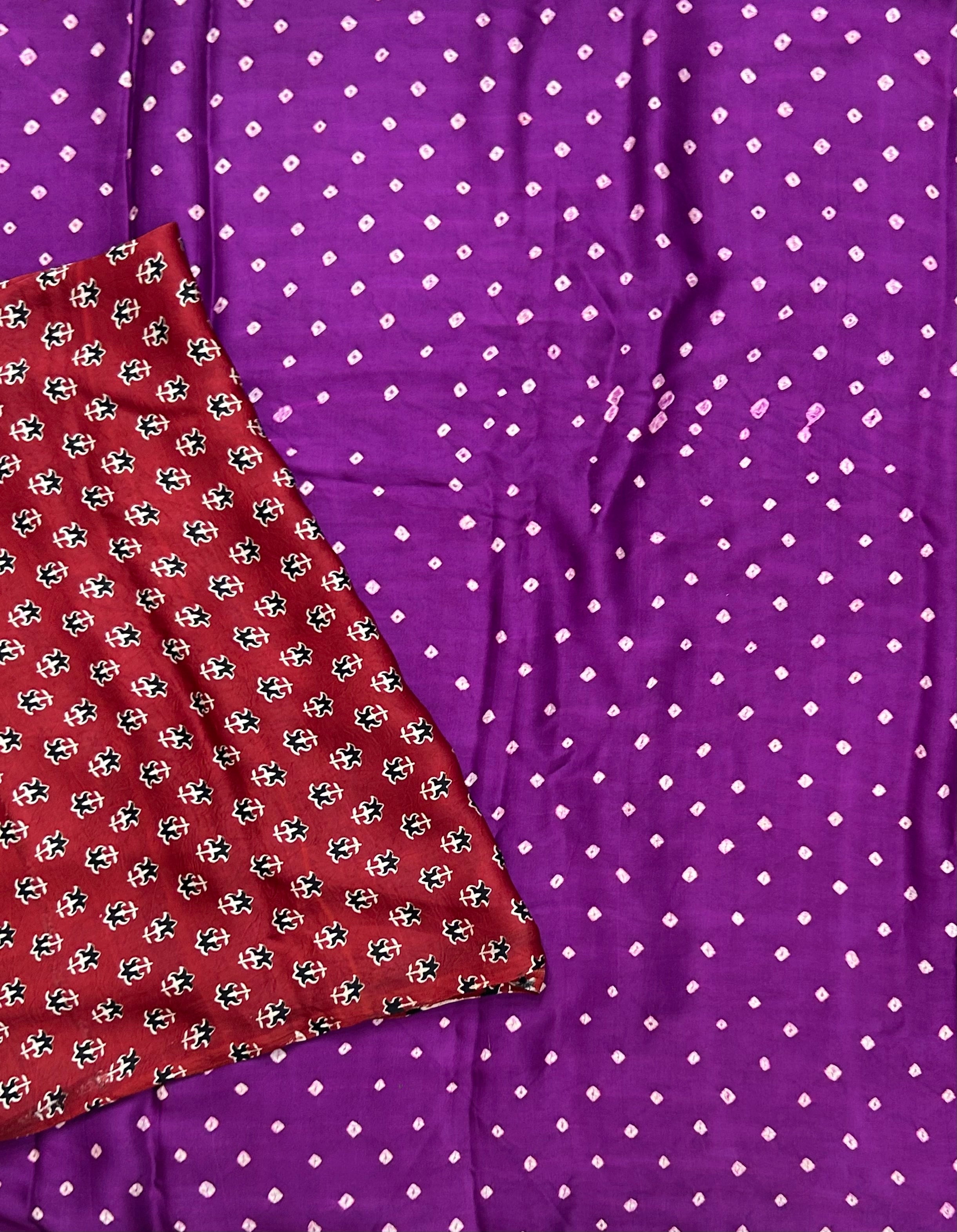 Purple Bandhani modal silk 104 saree