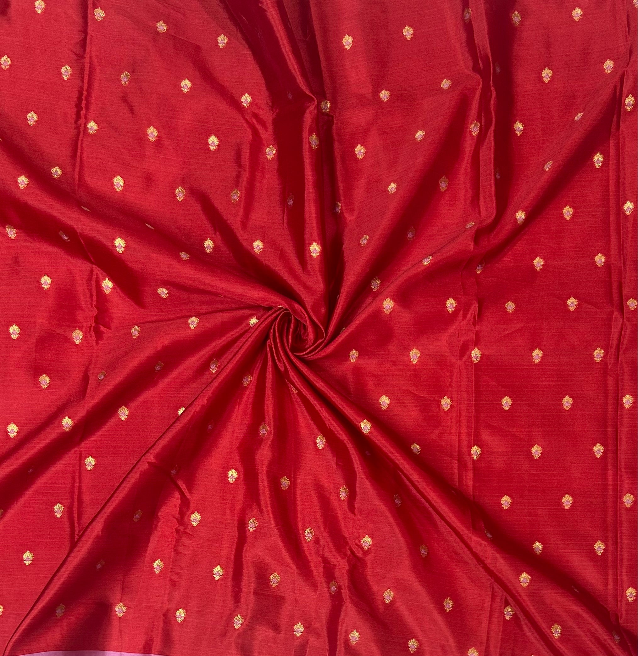 Red n light pink small semi Kanchi-12 saree