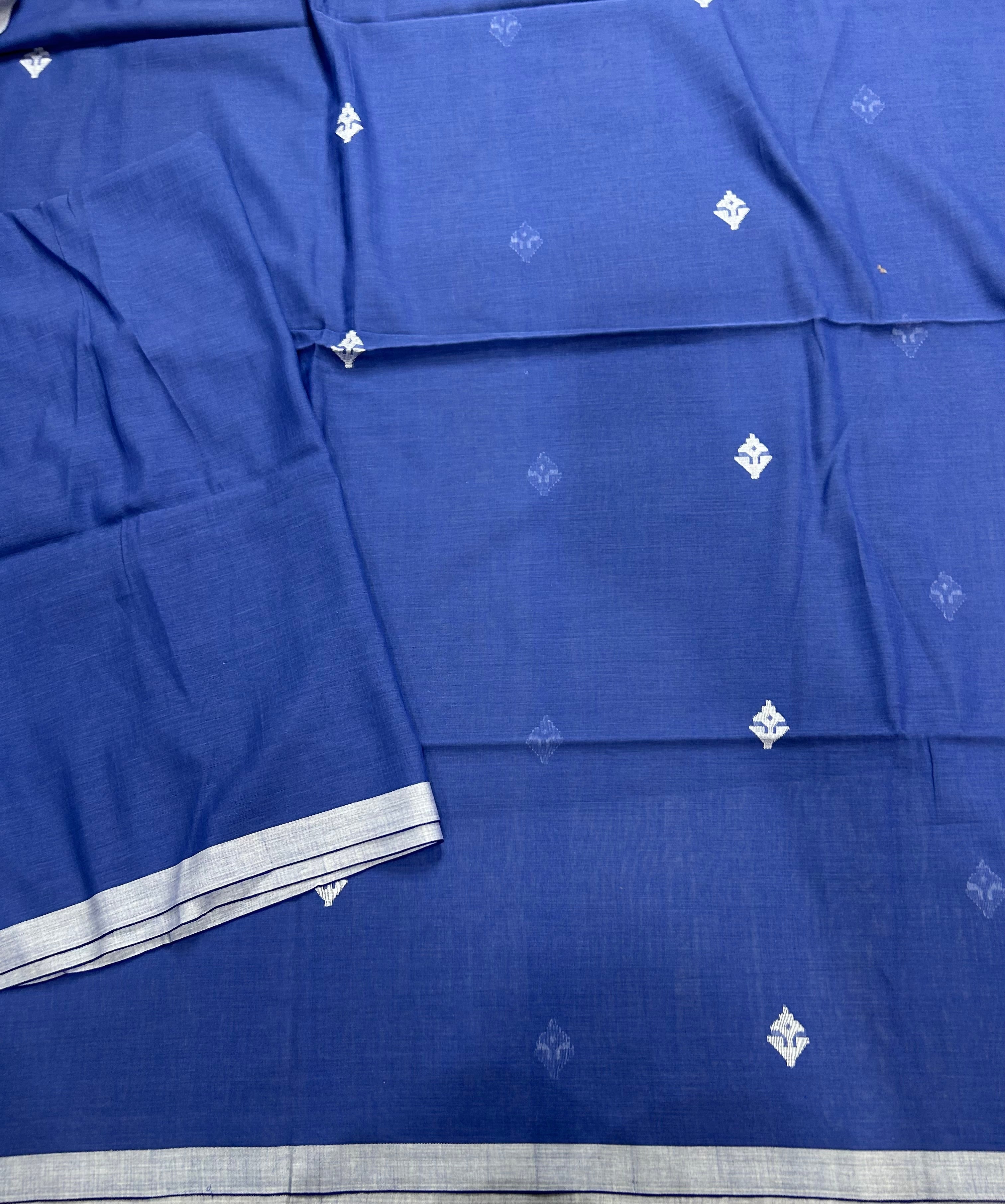 Blue pure cotton jamdani 105 saree