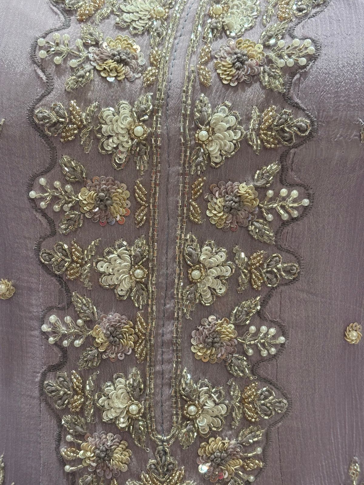 Lawnder Anarkali chinnon handwork party ware Kurtha 567
