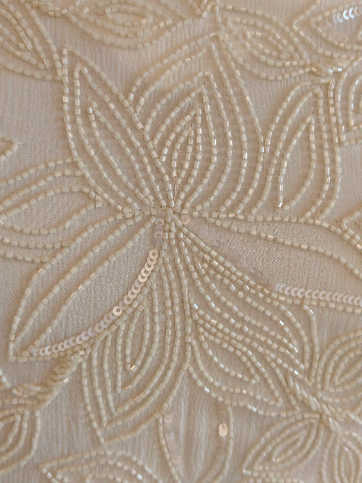 White Anarkali Chinnon Handwork Partyware Kurtha 567