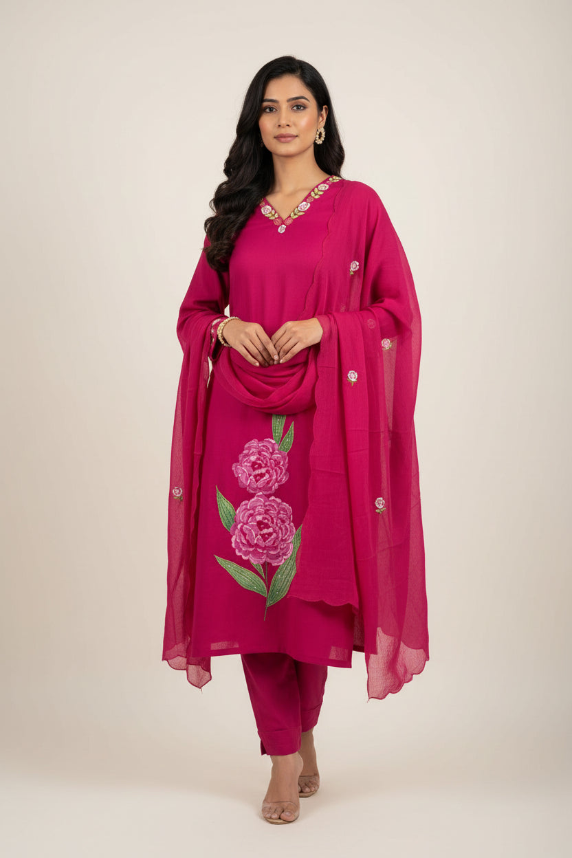 Pink Dobi Cotton A Line Kurtha 389