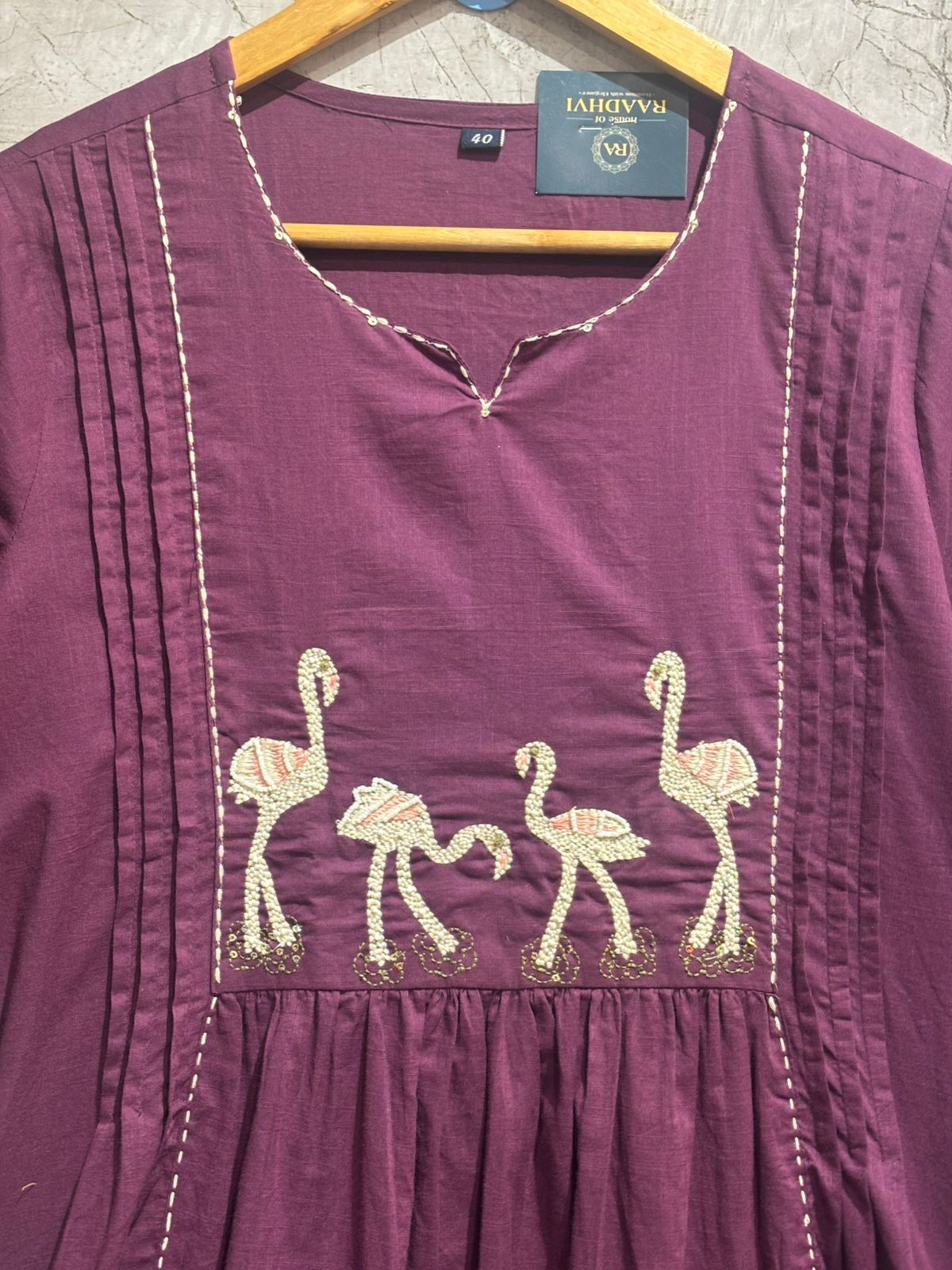 "Fami" Purple Mul Cotton Faminglo Kurtha 0011 set