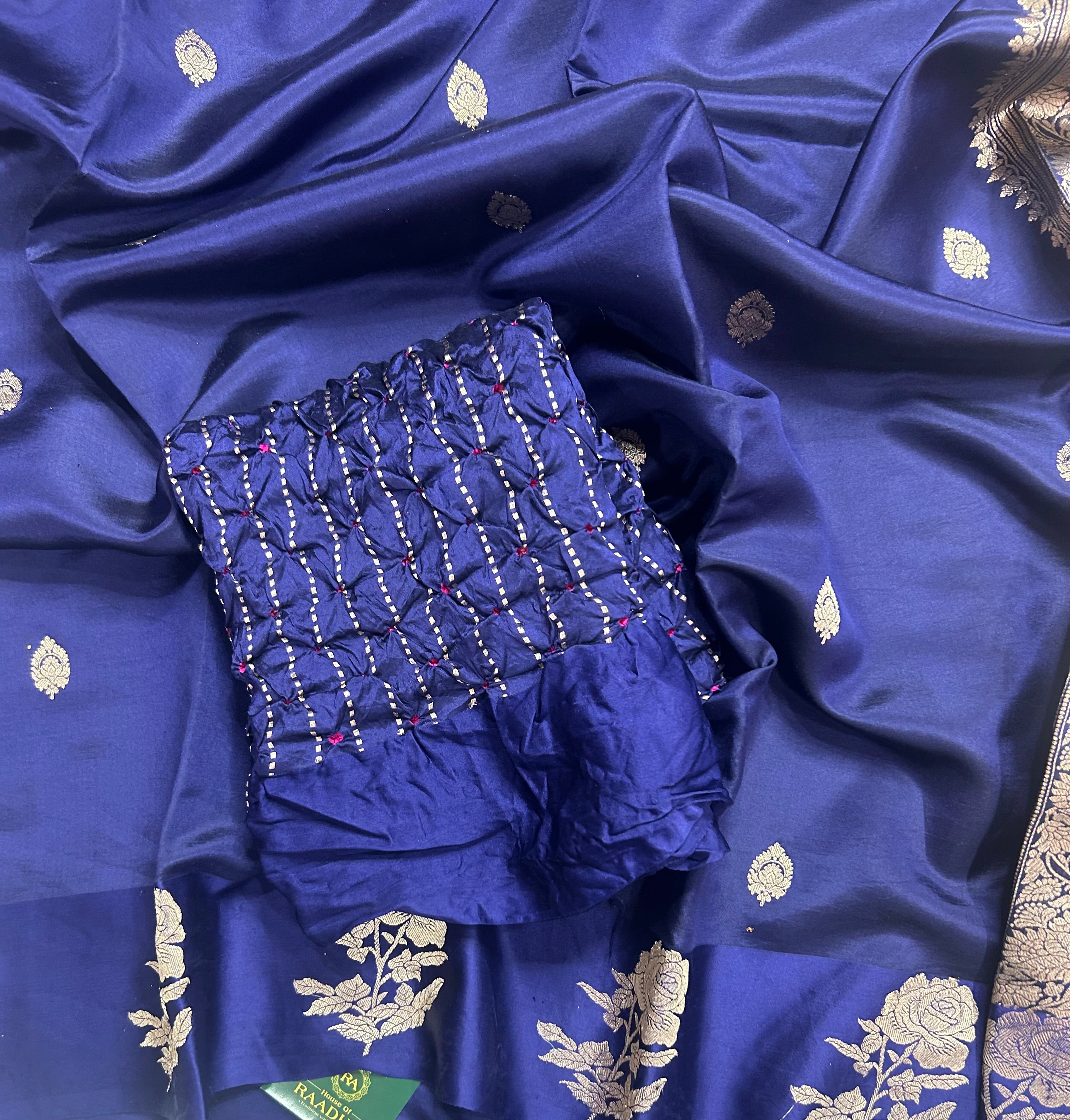 Blue benarasi lightweight silk 105 saree