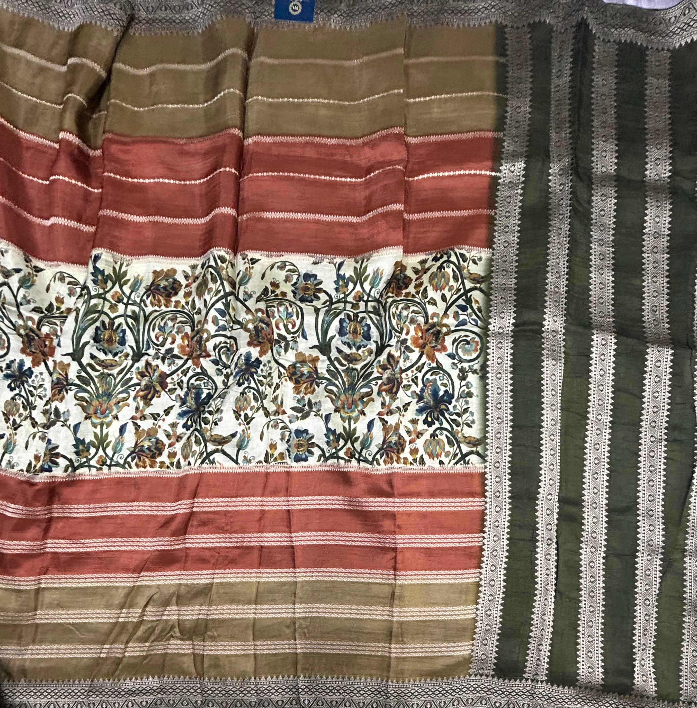 Multicolour digital print soft crepe saree