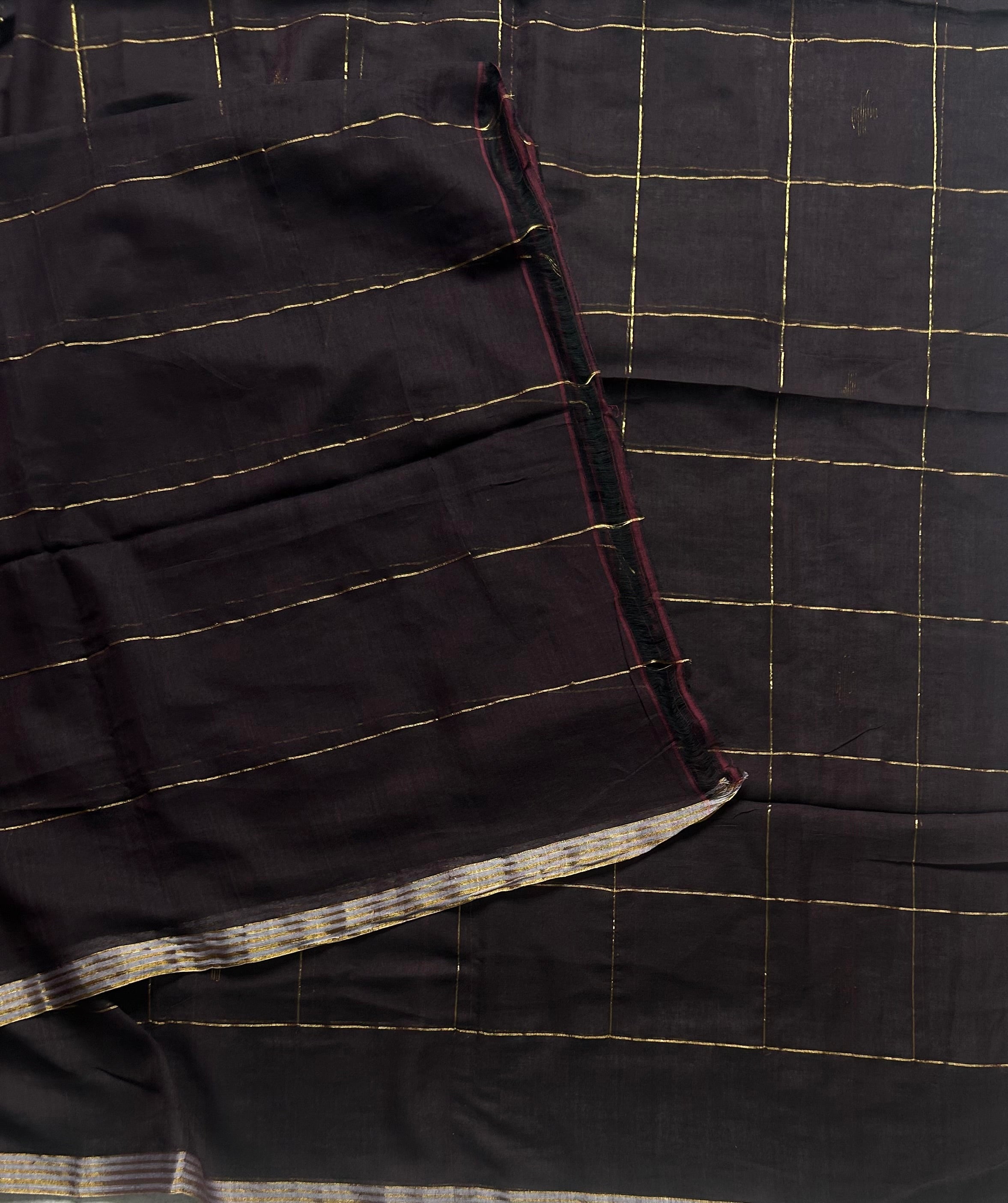 Dark wine pure cotton 103 jamdani saree