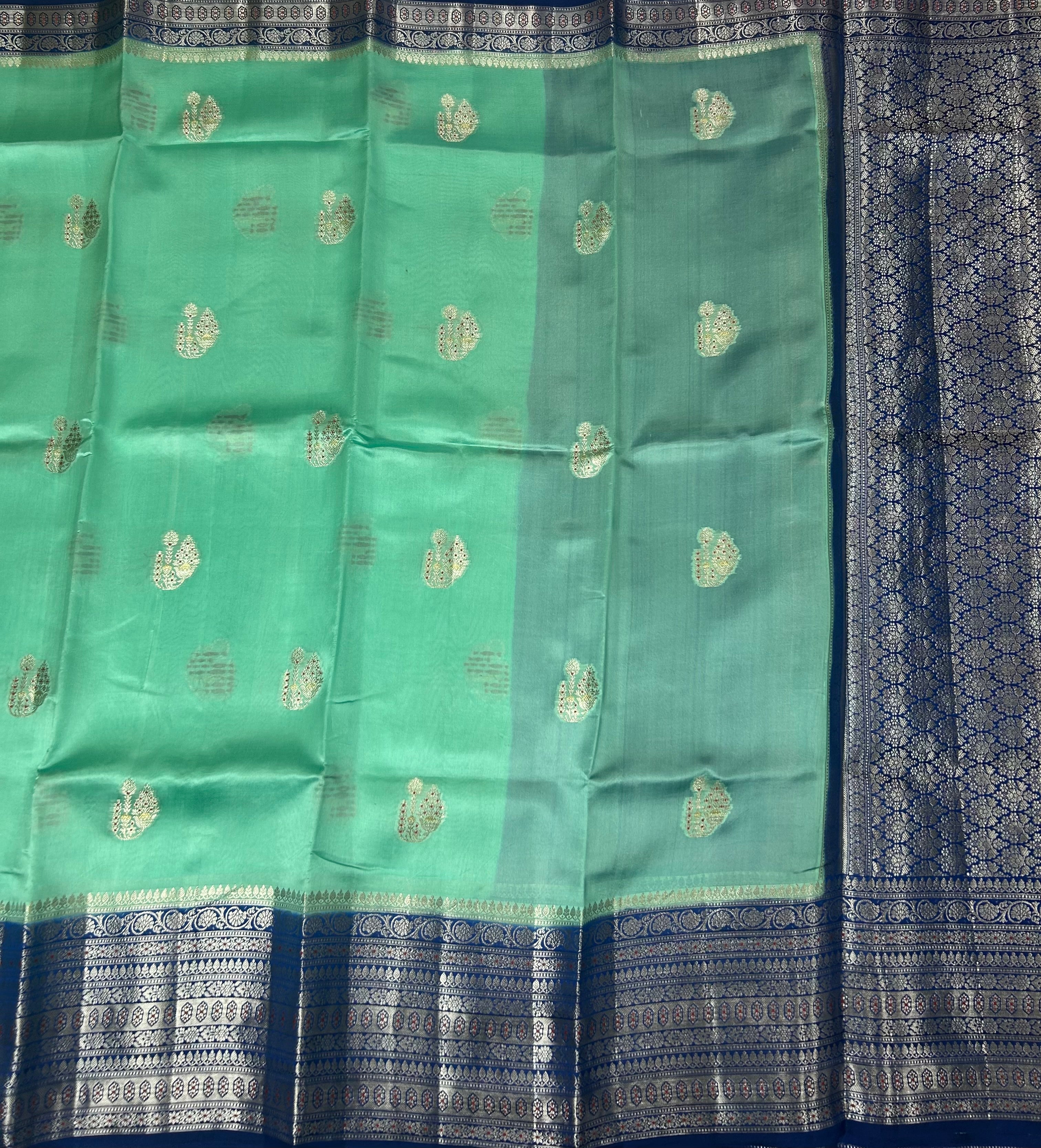 Light rama green  lightweight banarasi silk-10 saree