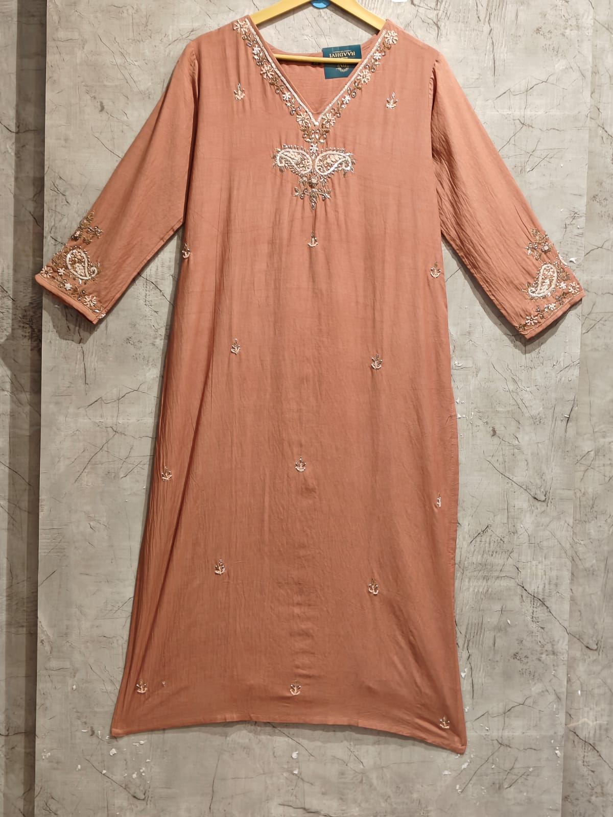 Chocolate Brown embroidry krutha set