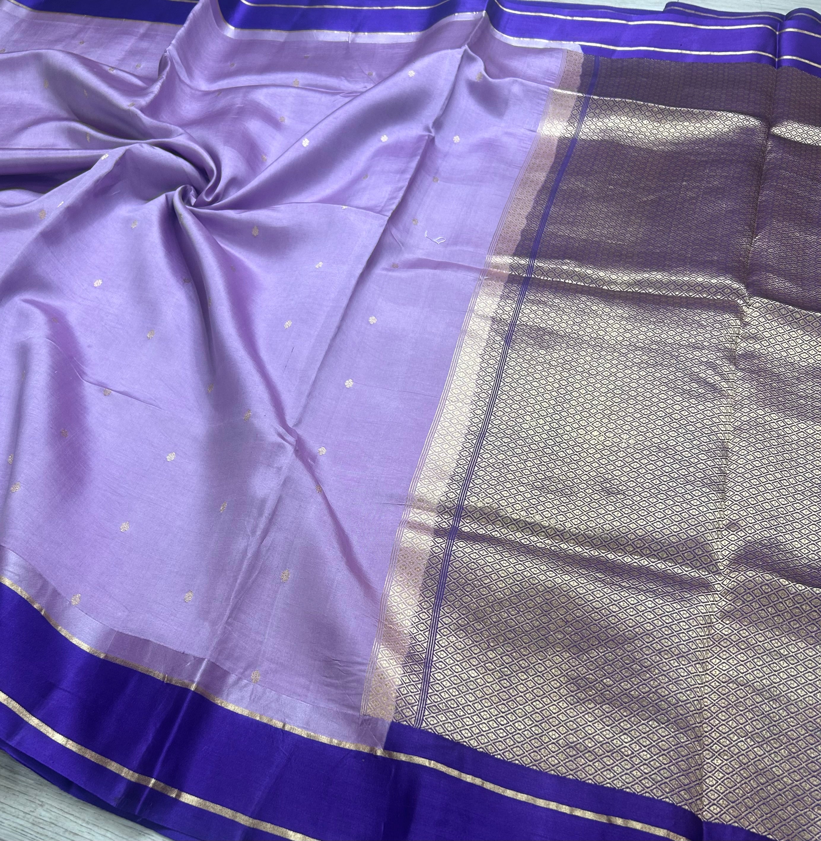 Pastel purple  benarasi lightweight silk 106 saree