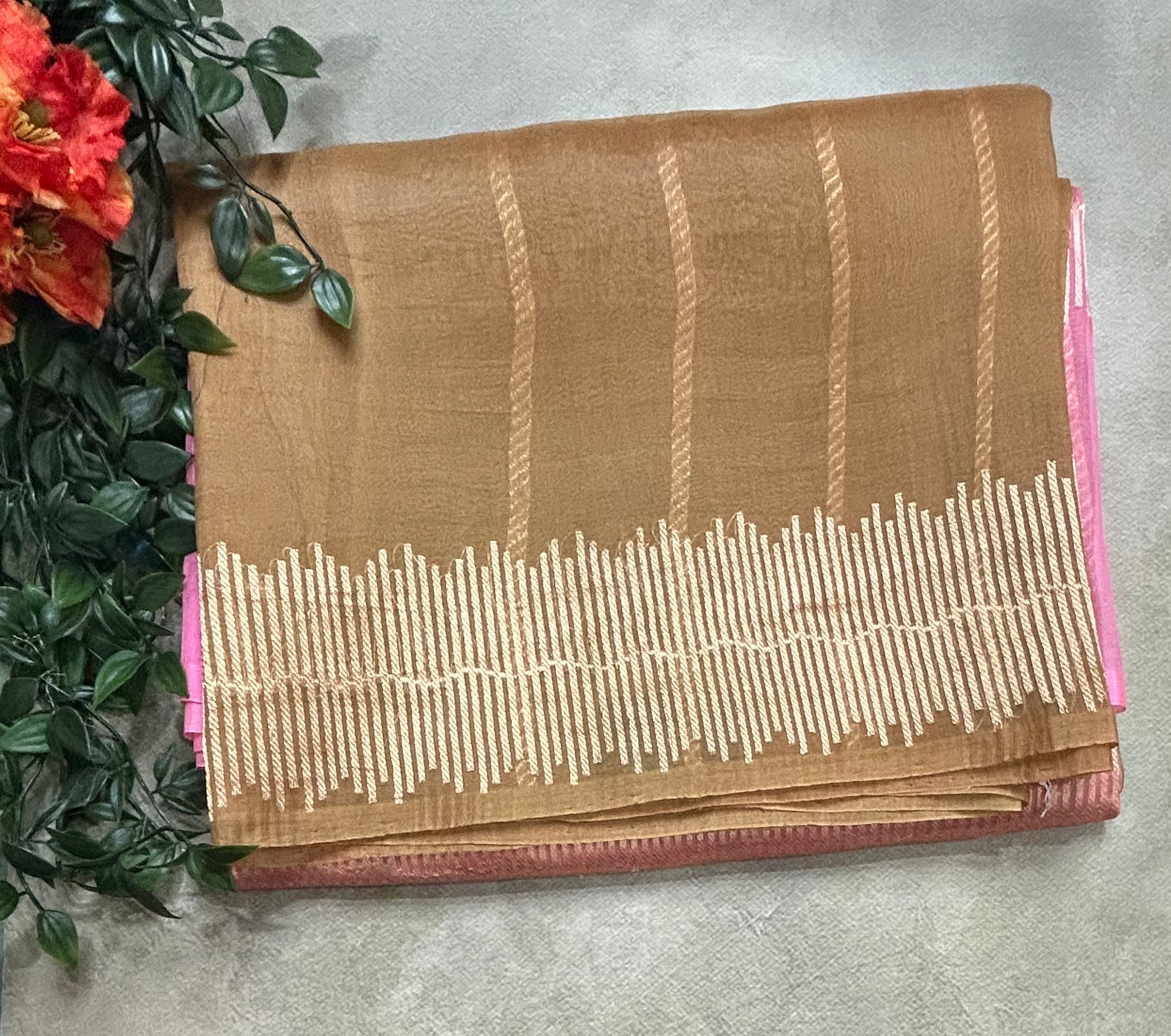 Multitone pure kora 104 organza silk saree
