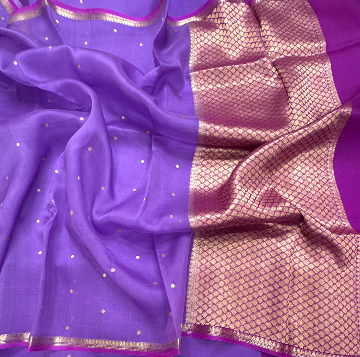Purple pure Kora Organza Saree 111