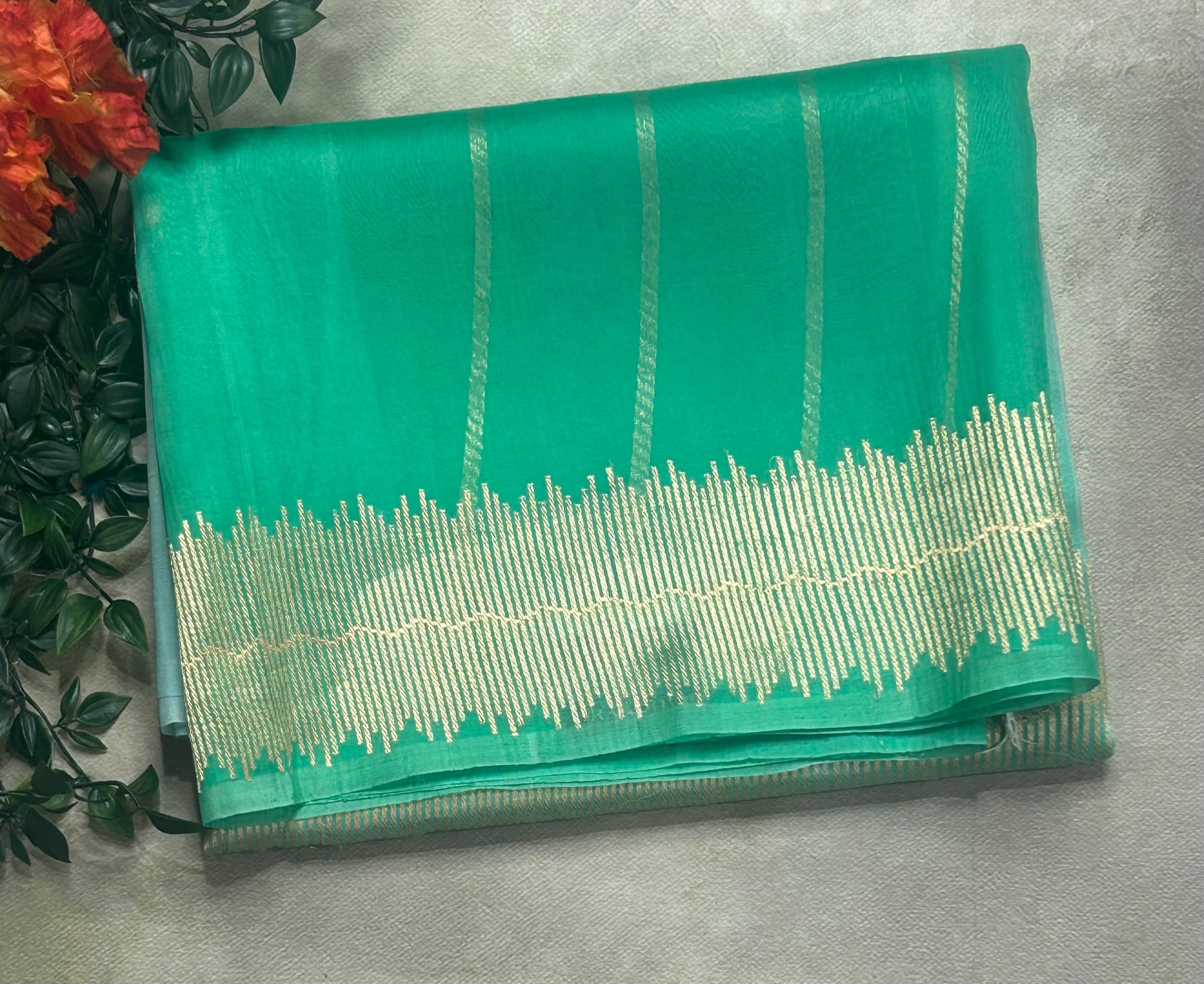 Multitone pure kora 104 organza silk saree