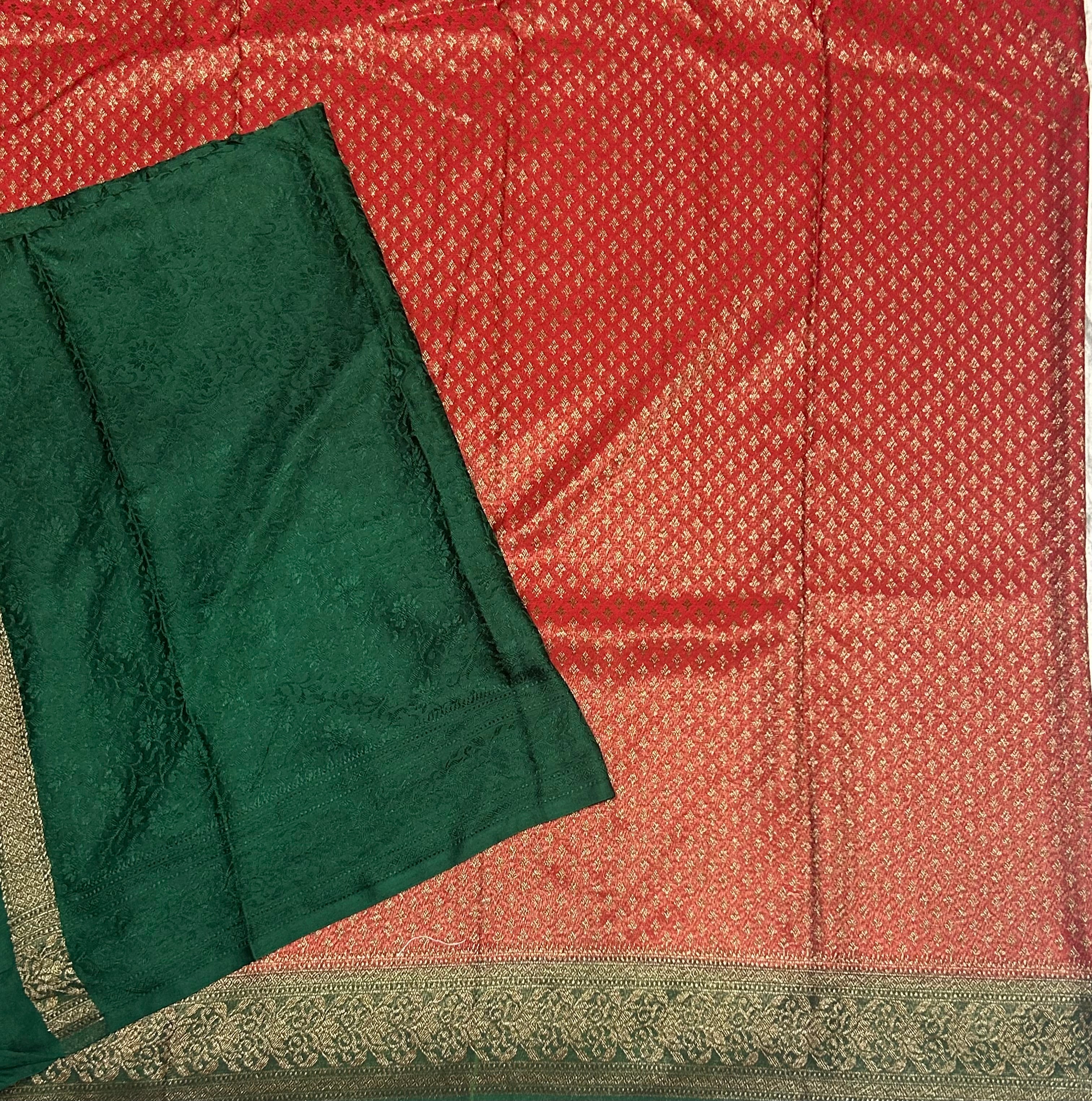 Red brocade dupion benarasi-105 saree
