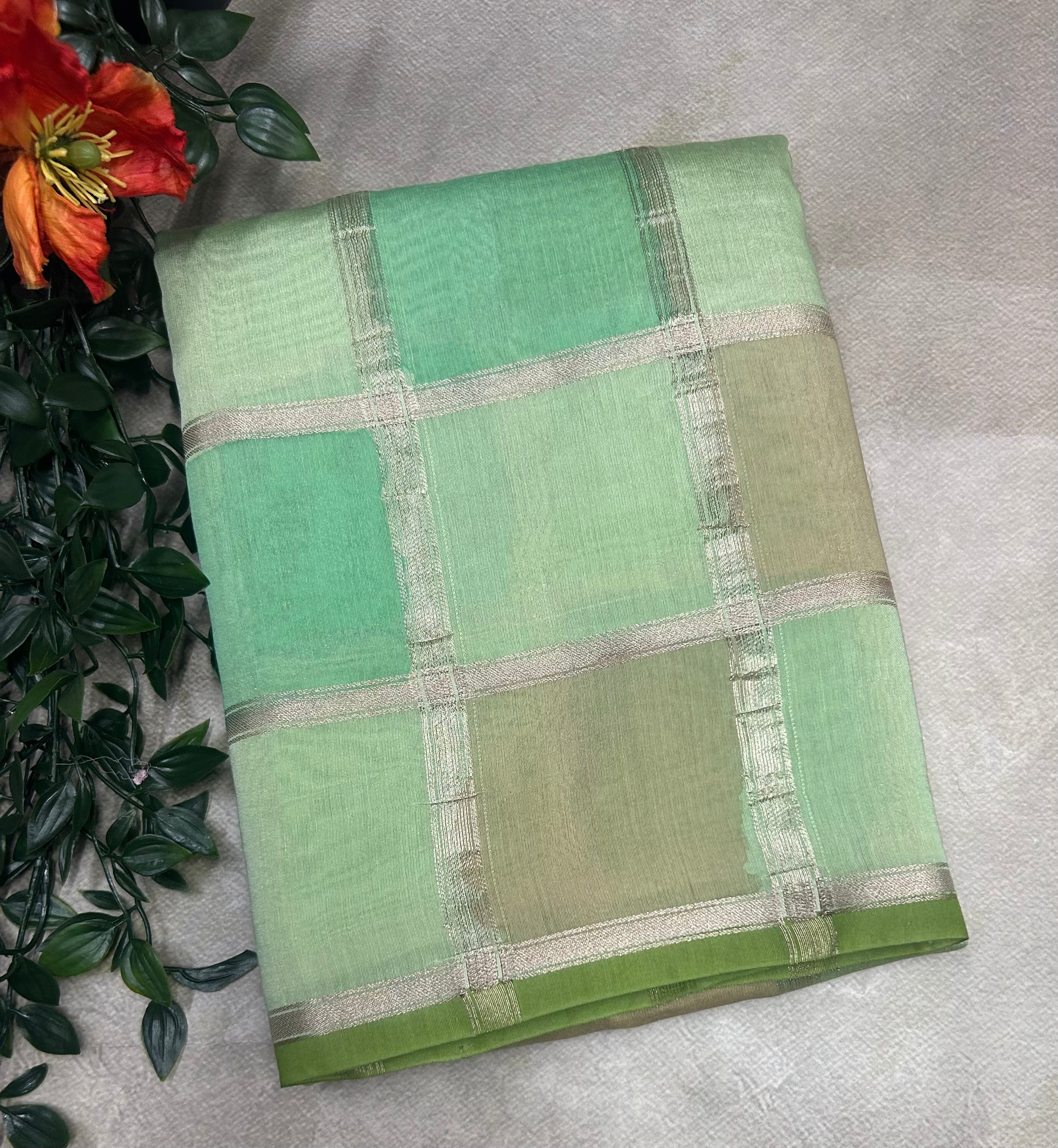 Rankart soft tussar crepe checks 105 saree