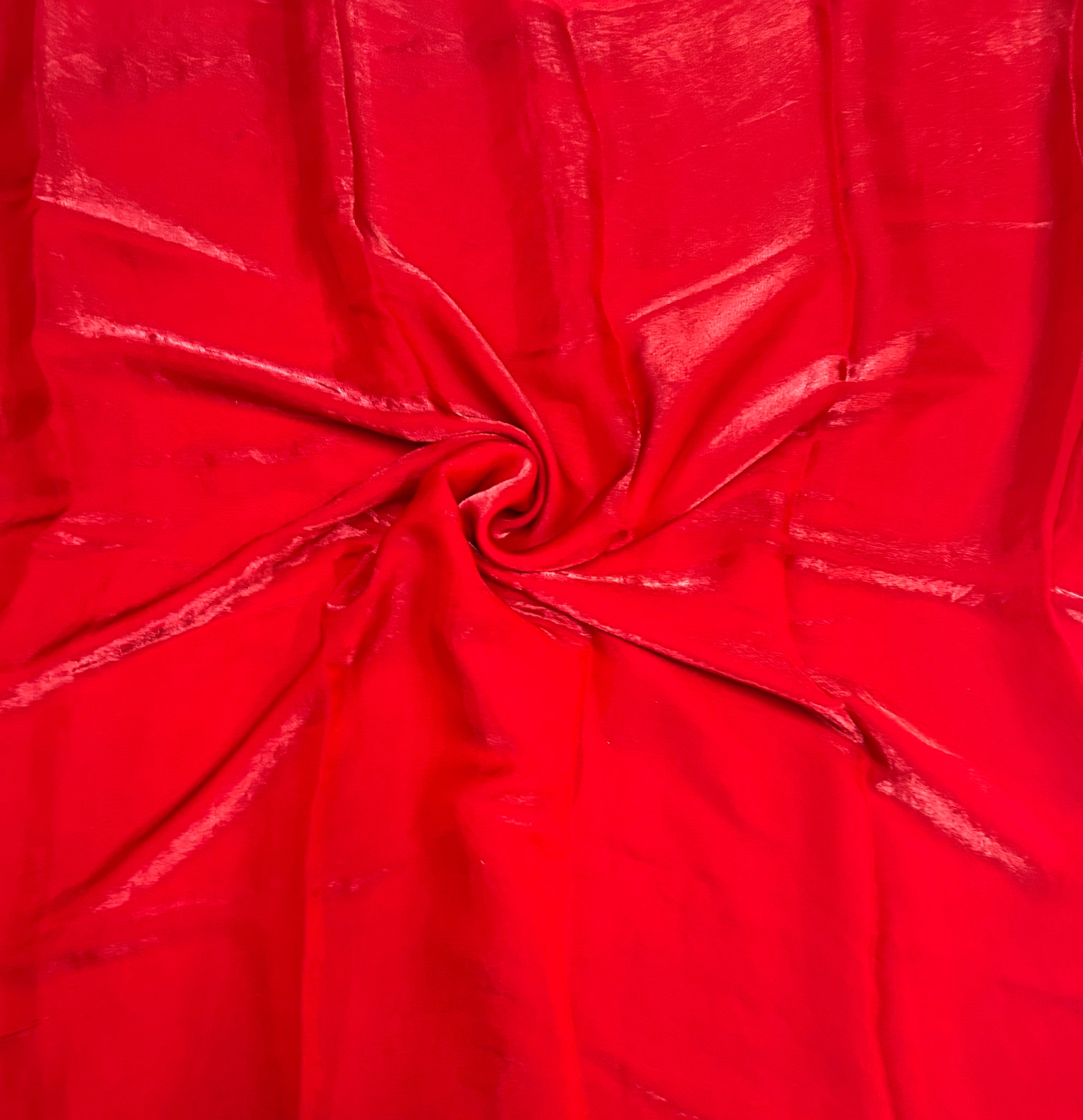 Red plain party wear saree