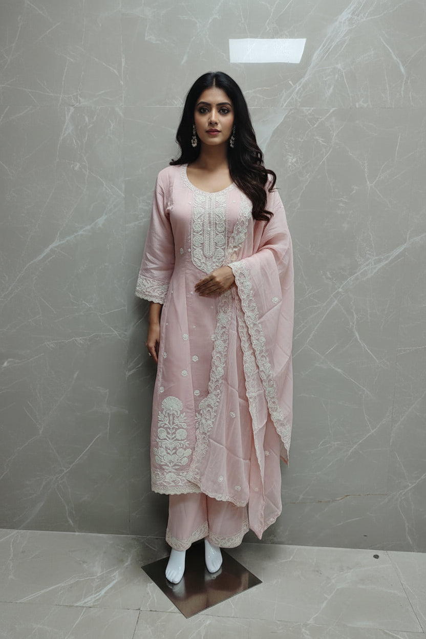 Lailac Mul Cotton Block Print Airline Kurtha