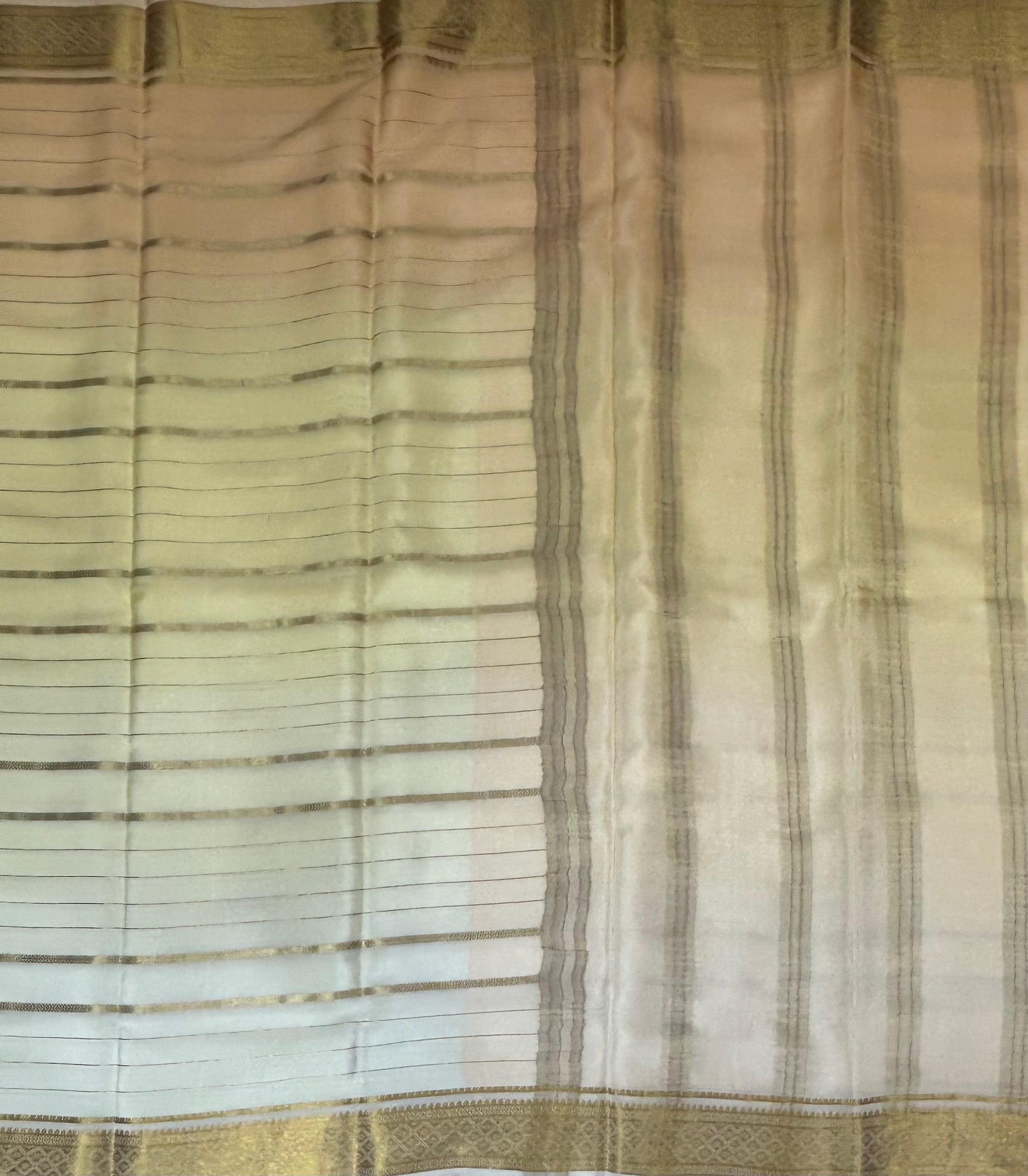 Multicolour stripes pure Mysore silk 102 saree