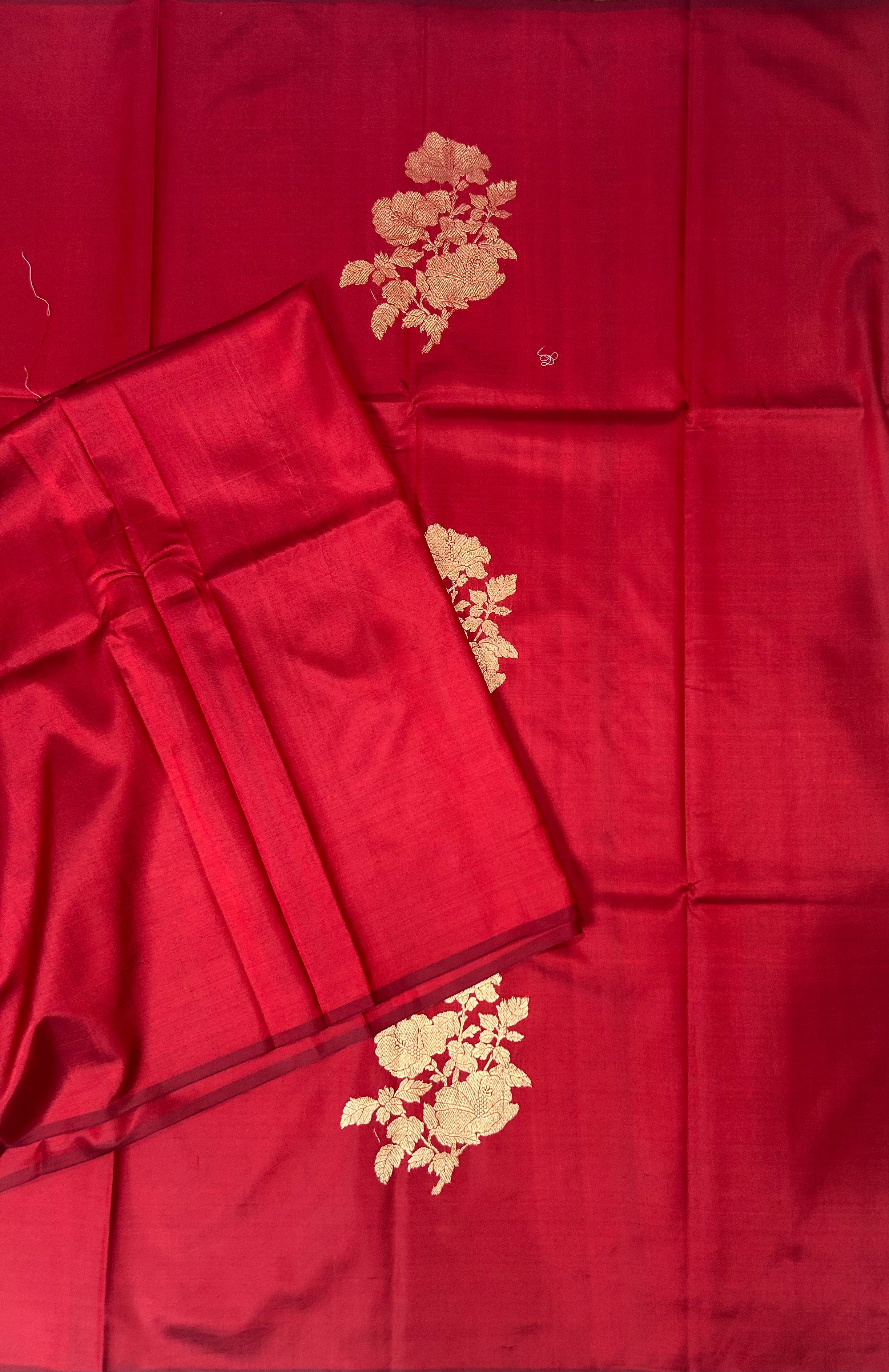 Dark red lightweight banarasi silk-10 saree